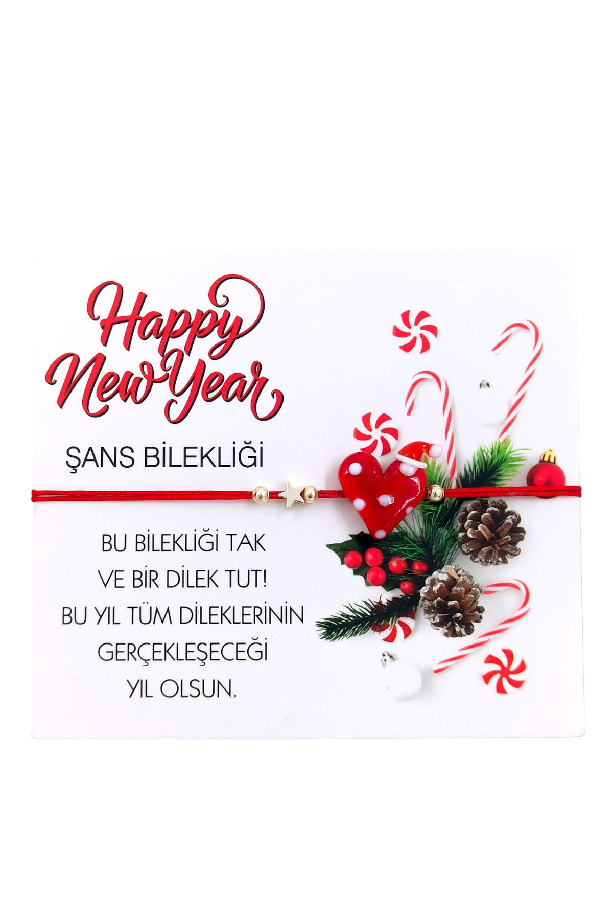 Yeni Yıl Hediyesi Cam Şans Bilekliği 