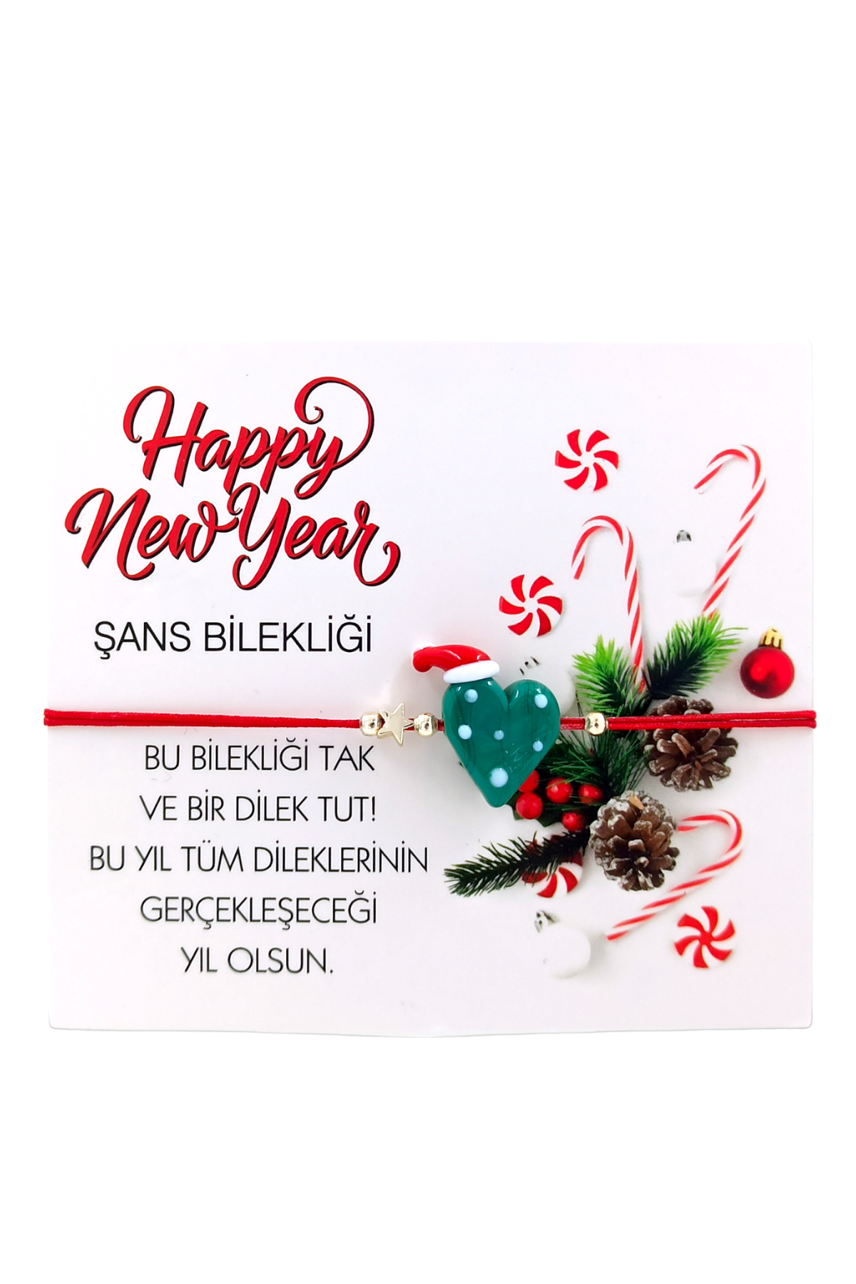 Yeni Yıl Hediyesi Cam Şans Bilekliği 