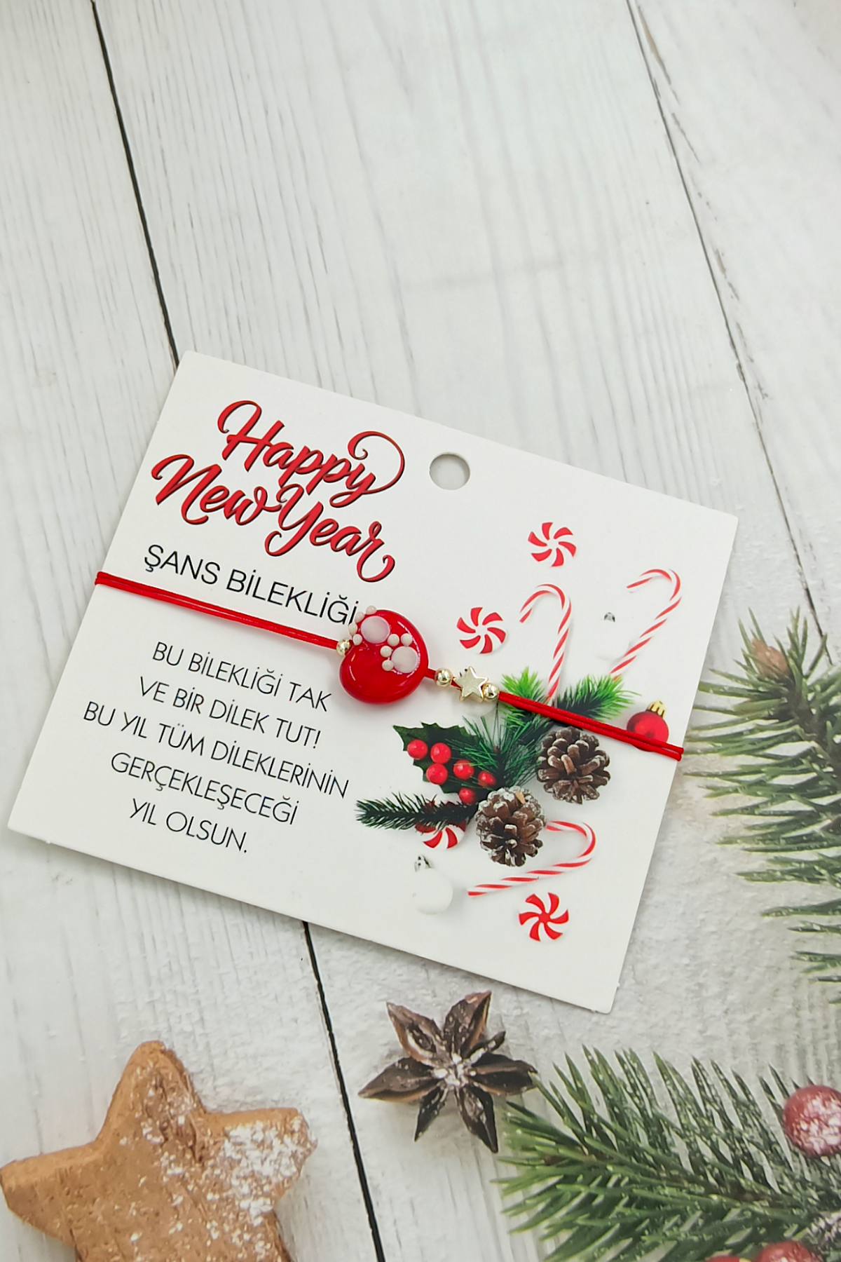 Yeni Yıl Hediyesi Cam Şans Bilekliği 