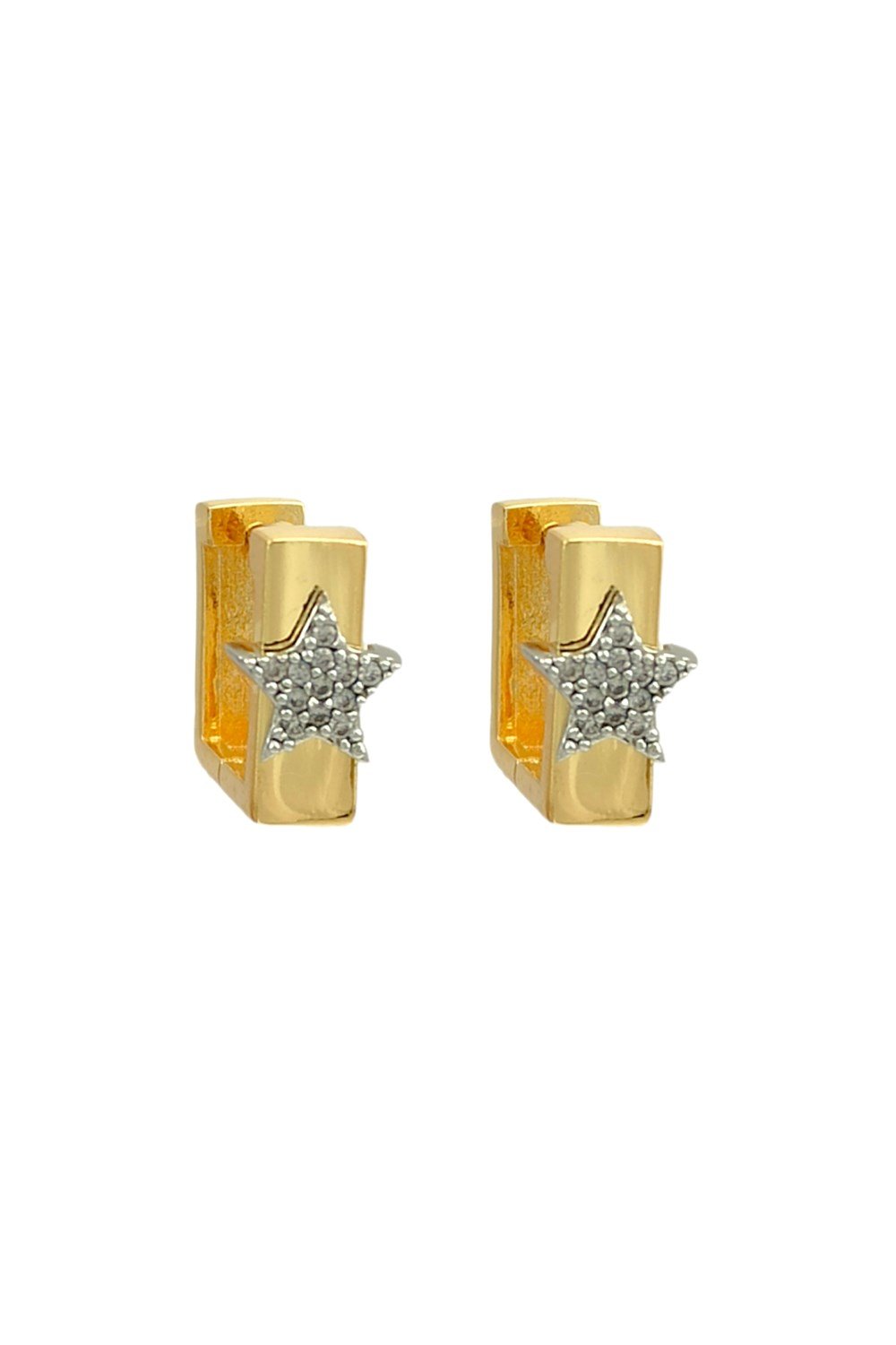 Yıldızlı Kare Halka Küpe TrKüpe34984