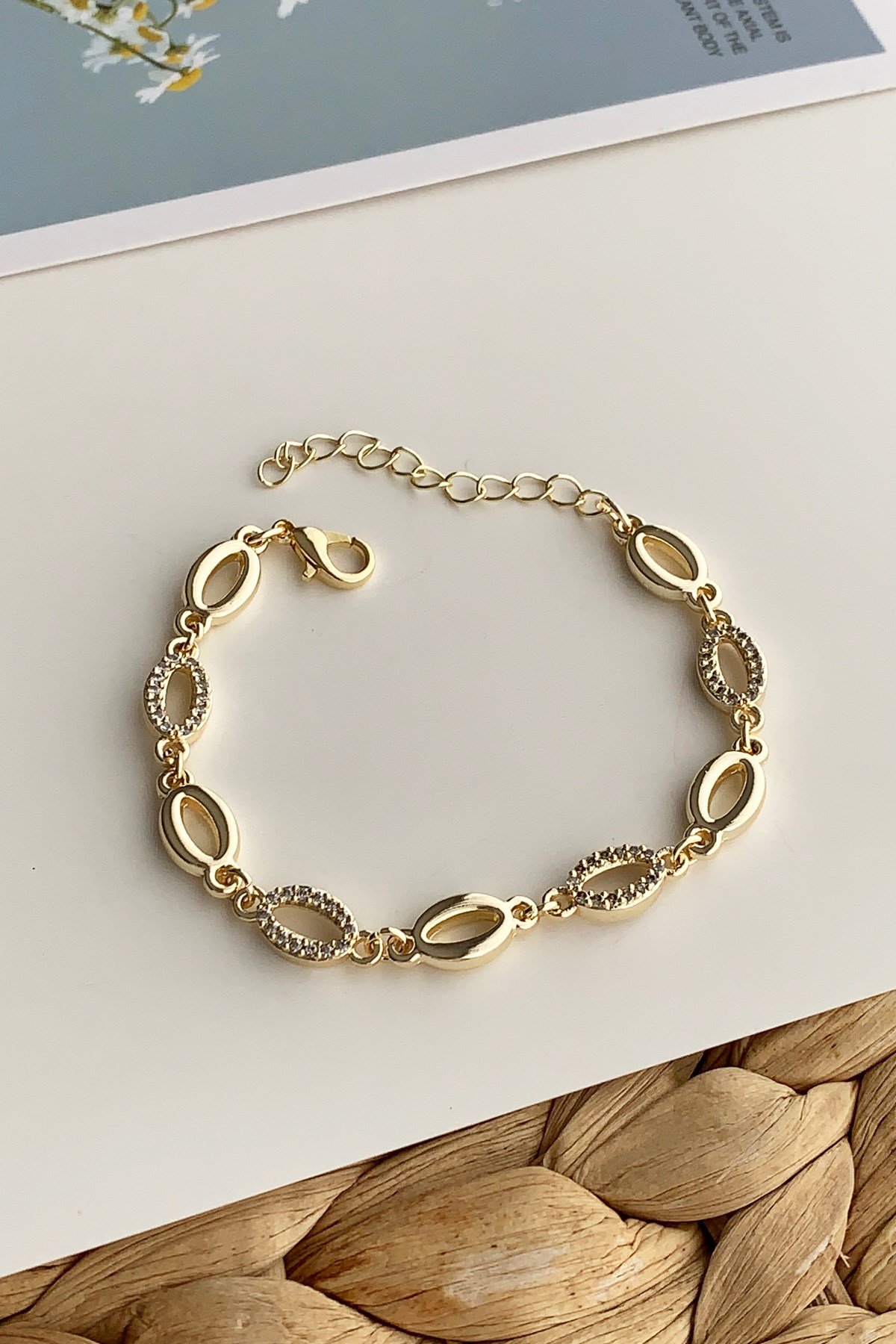 Zirkon Taşlı Oval Bileklik TrBilek7764 B33503