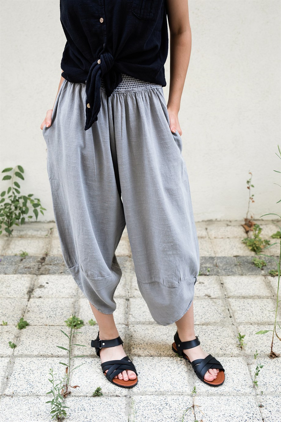 Gri Baggy Pantolon