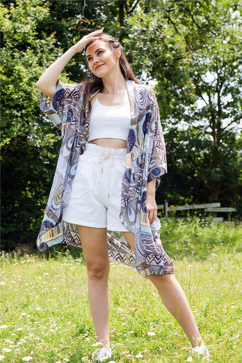 Karışık Renkli Kimono
