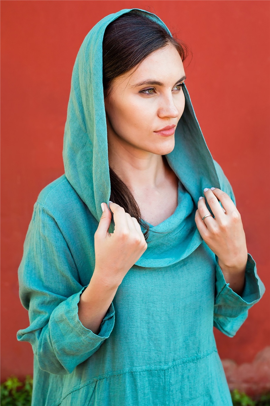 Keten Mint Elbise