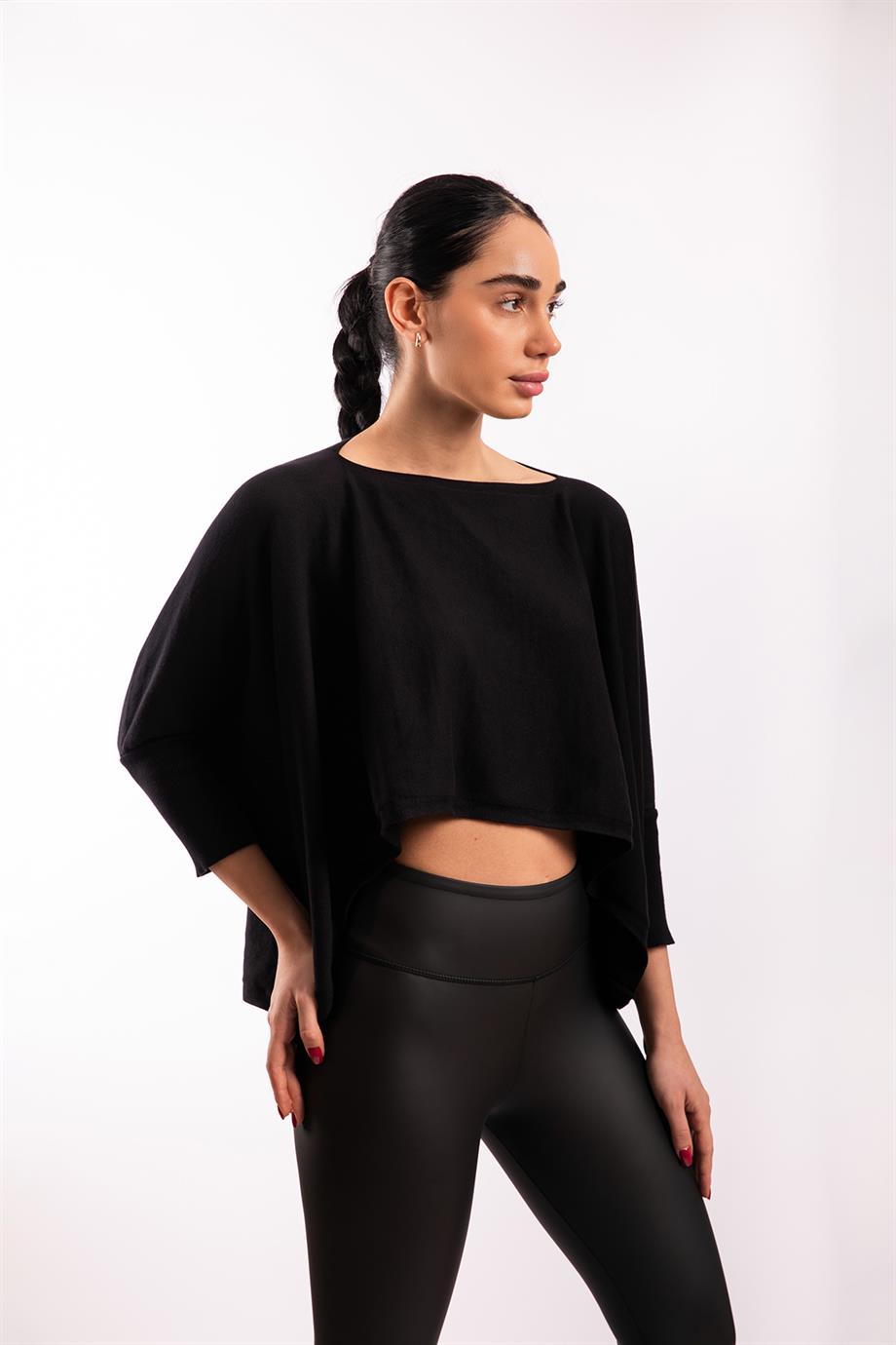 Siyah Crop Panço
