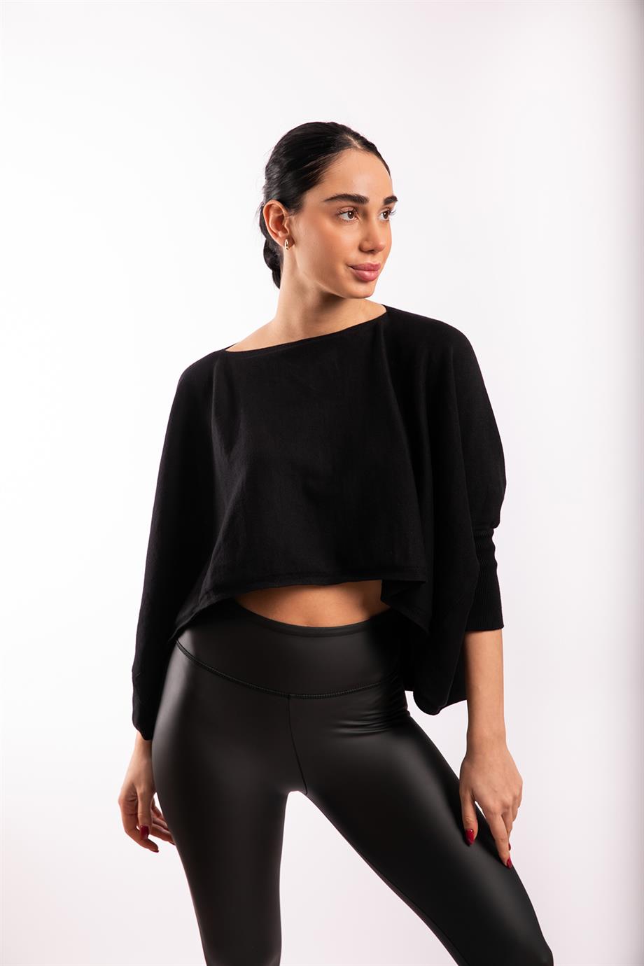 Siyah Crop Panço