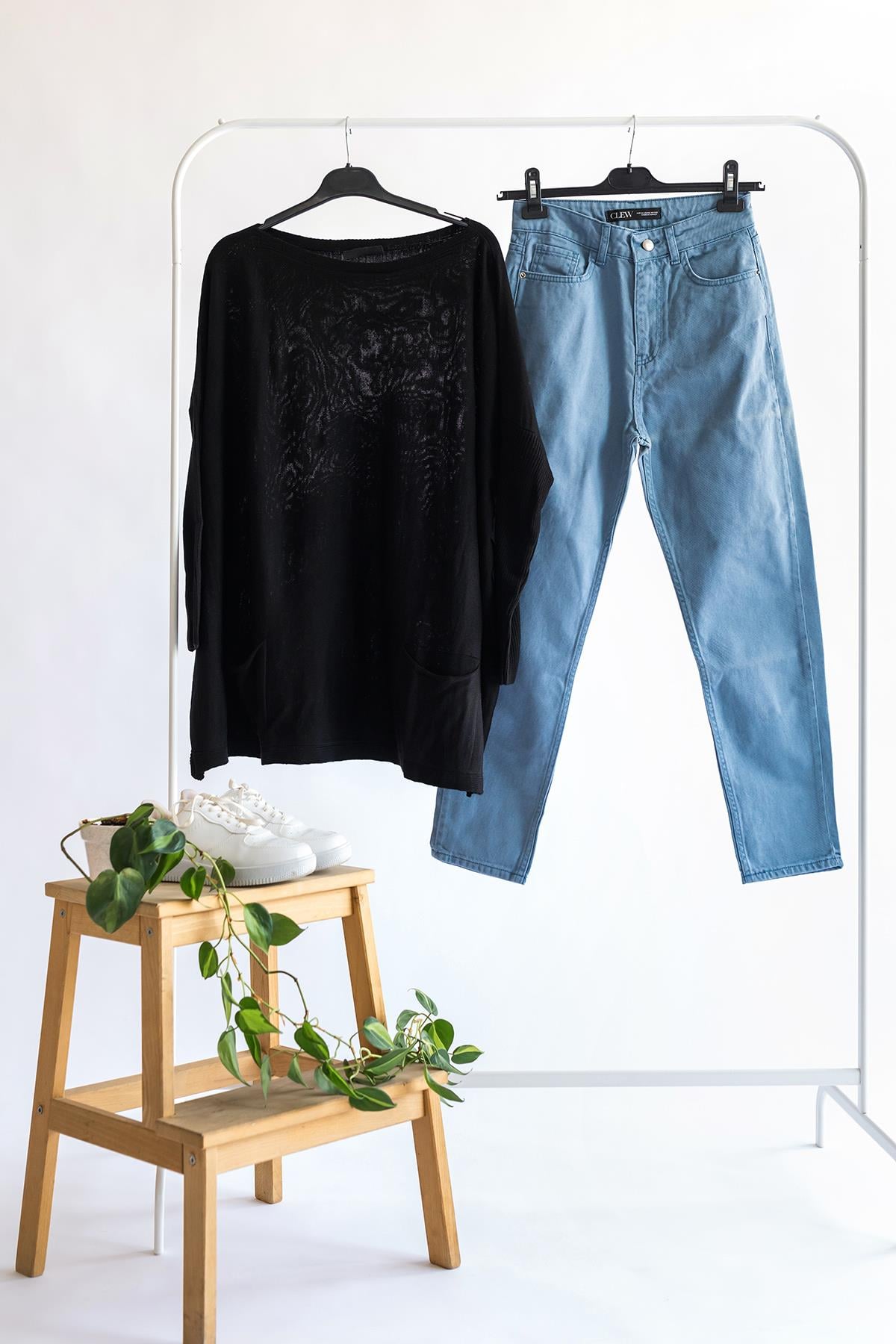 Siyah Oversize Çift Cepli Tunik