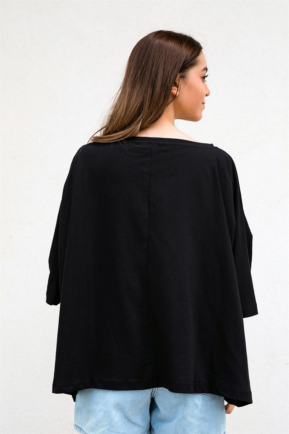 Siyah Oversize Crop