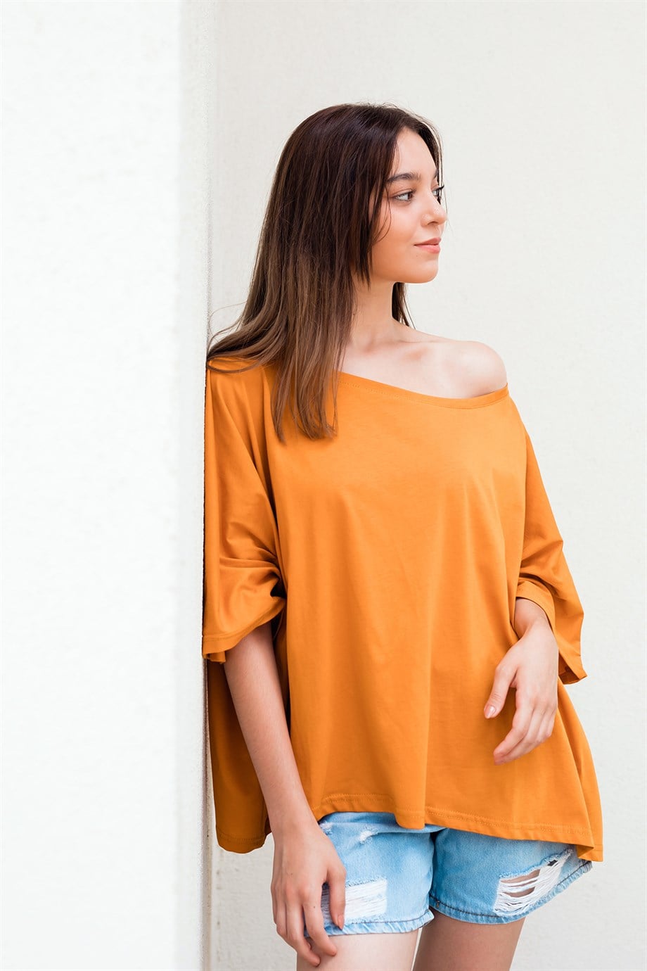 Turuncu Oversize Crop