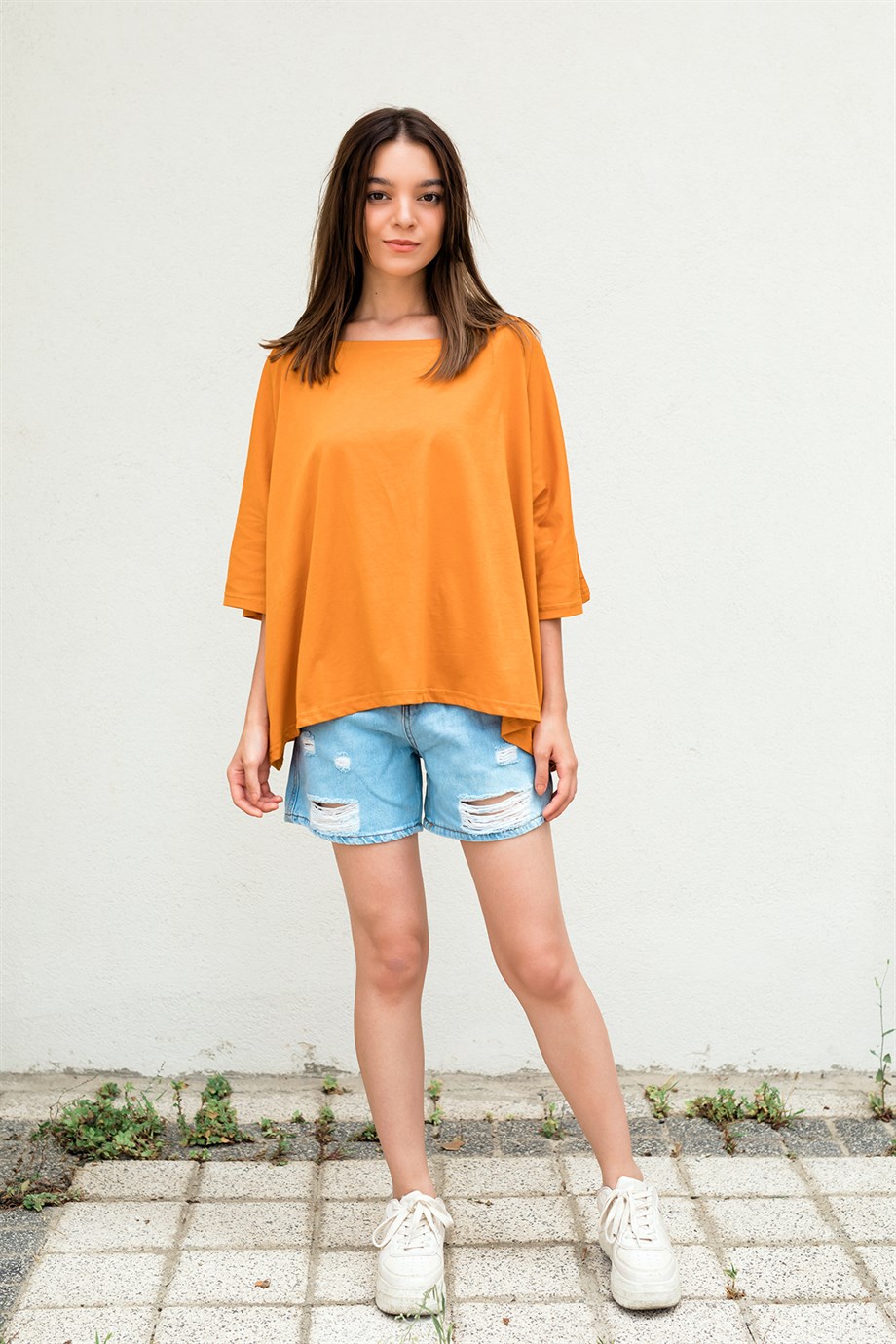 Turuncu Oversize Crop