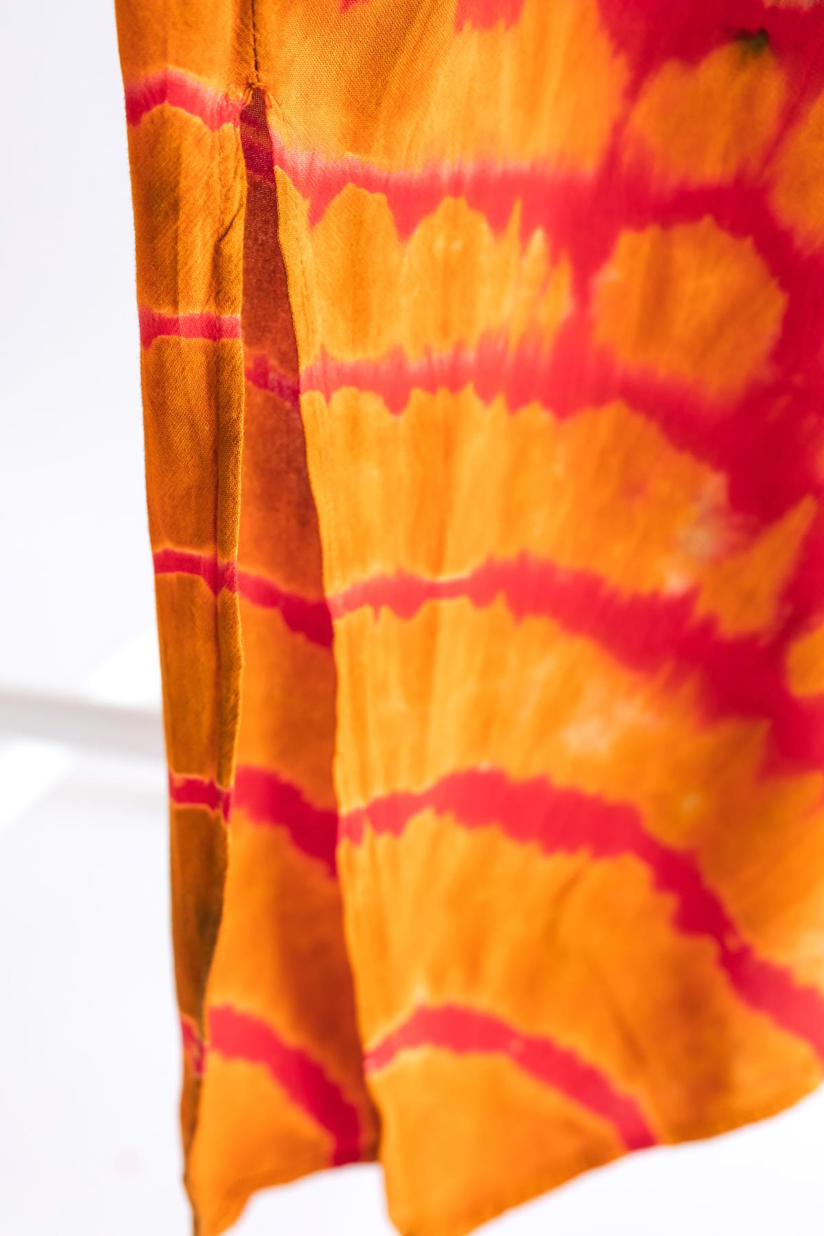 V Yaka Batik Elbise 1