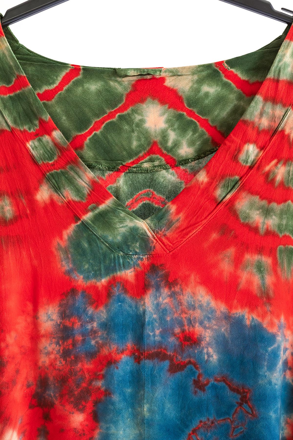 V Yaka Batik Elbise 1