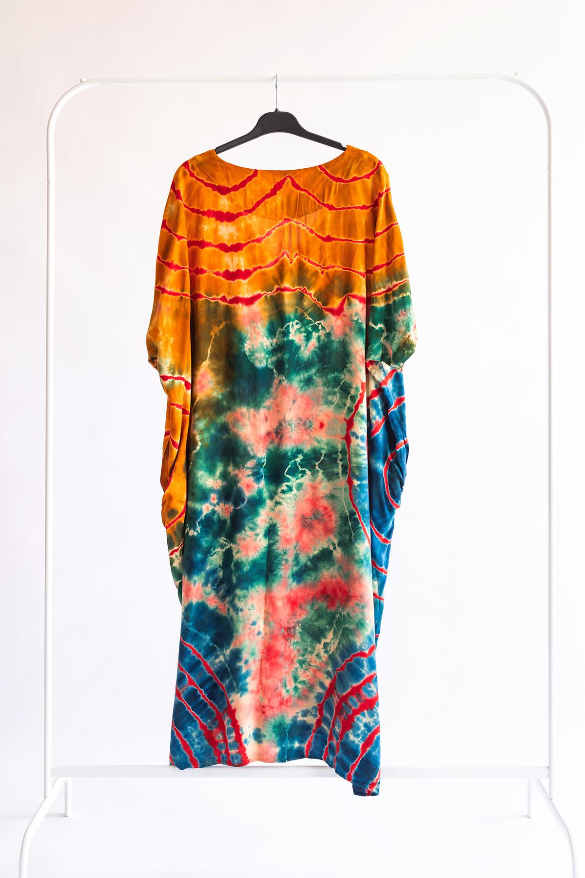 V Yaka Batik Elbise 2