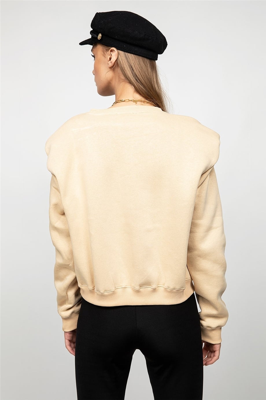 Vatkalı Bej Sweat