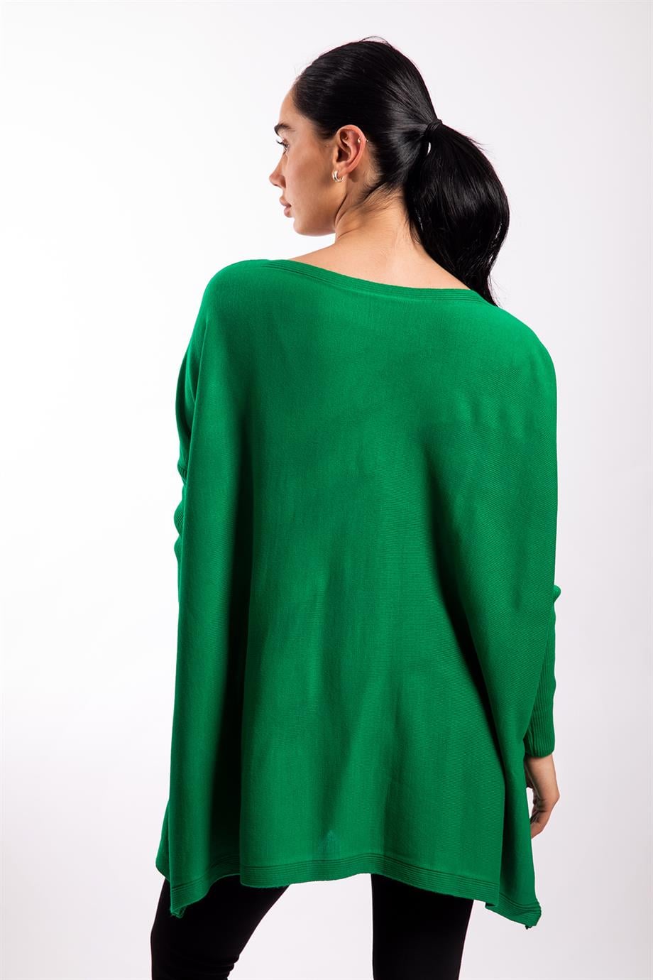 Yeşil Oversize Çift Cepli Tunik