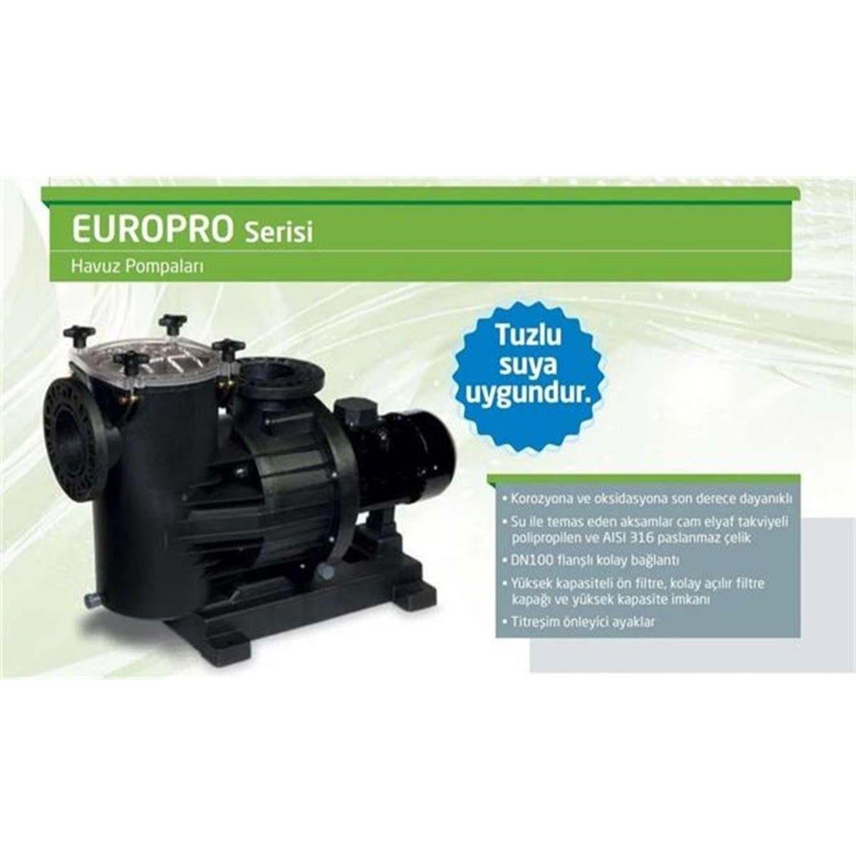 Santem-Dab Europro 1000T, 10Hp-7,5Kw Trifaze Havuz Pompası