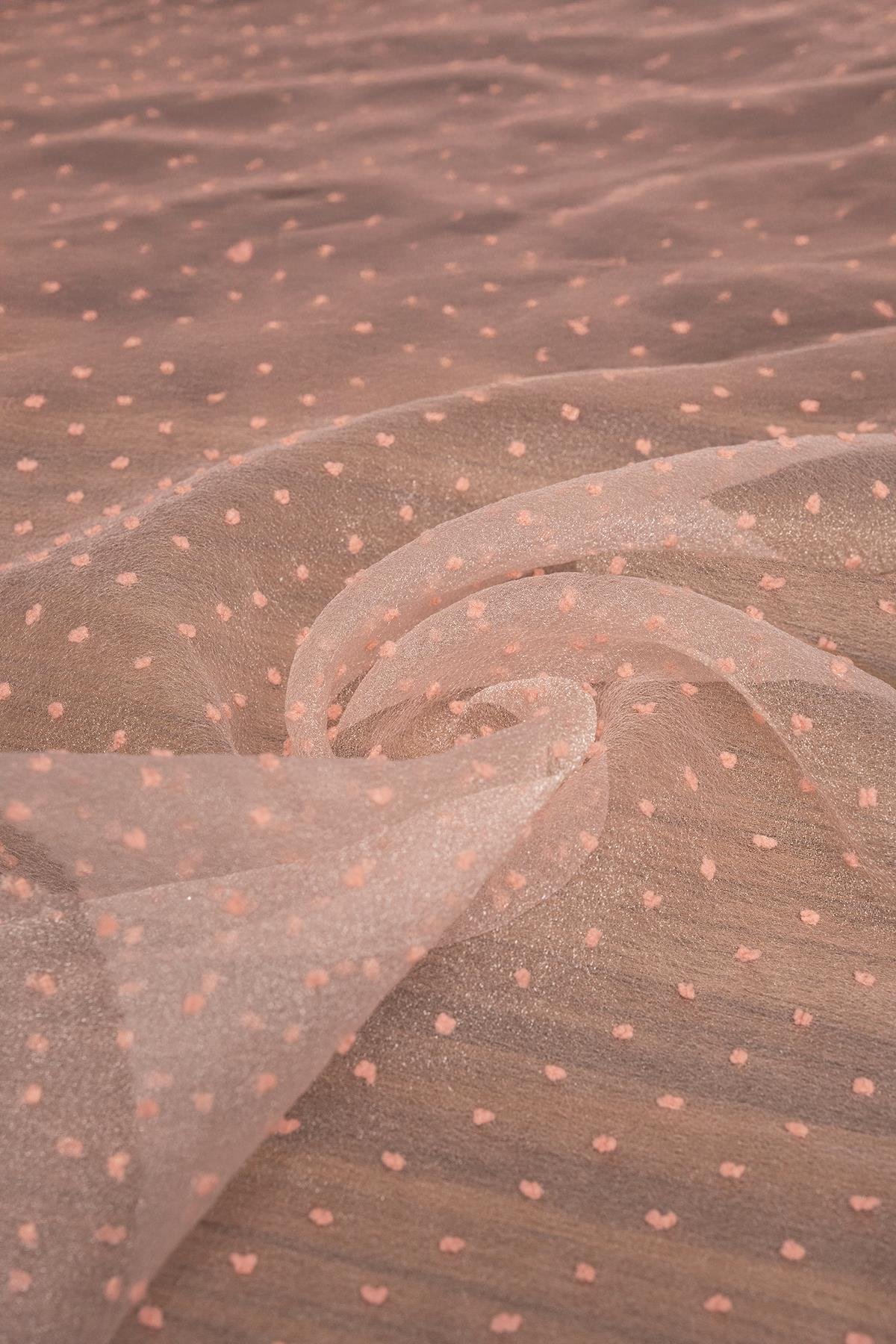 FLOK DALYA ORGANZE C#8 SOMON - Kumaş Deposu