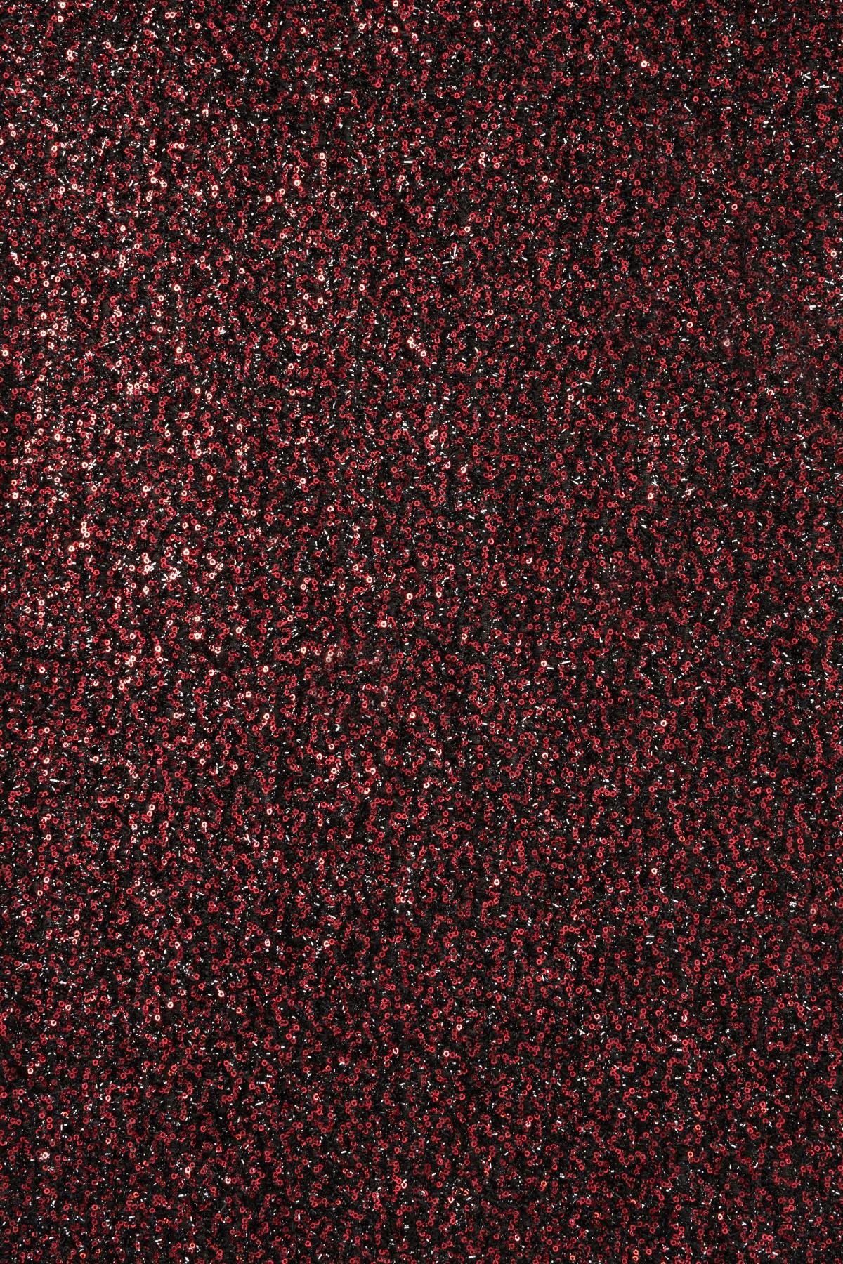 2 mm Payetli Bordo Kumaş - Kumaş Deposu