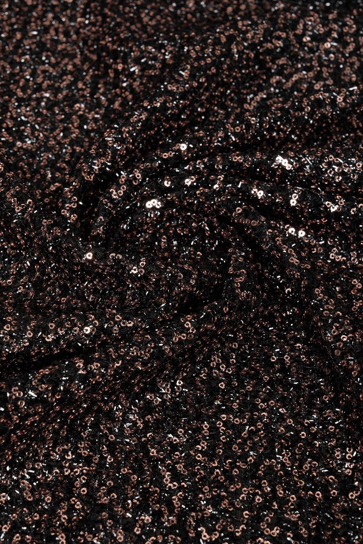 2 mm Payetli Gold Kumaş - Kumaş Deposu