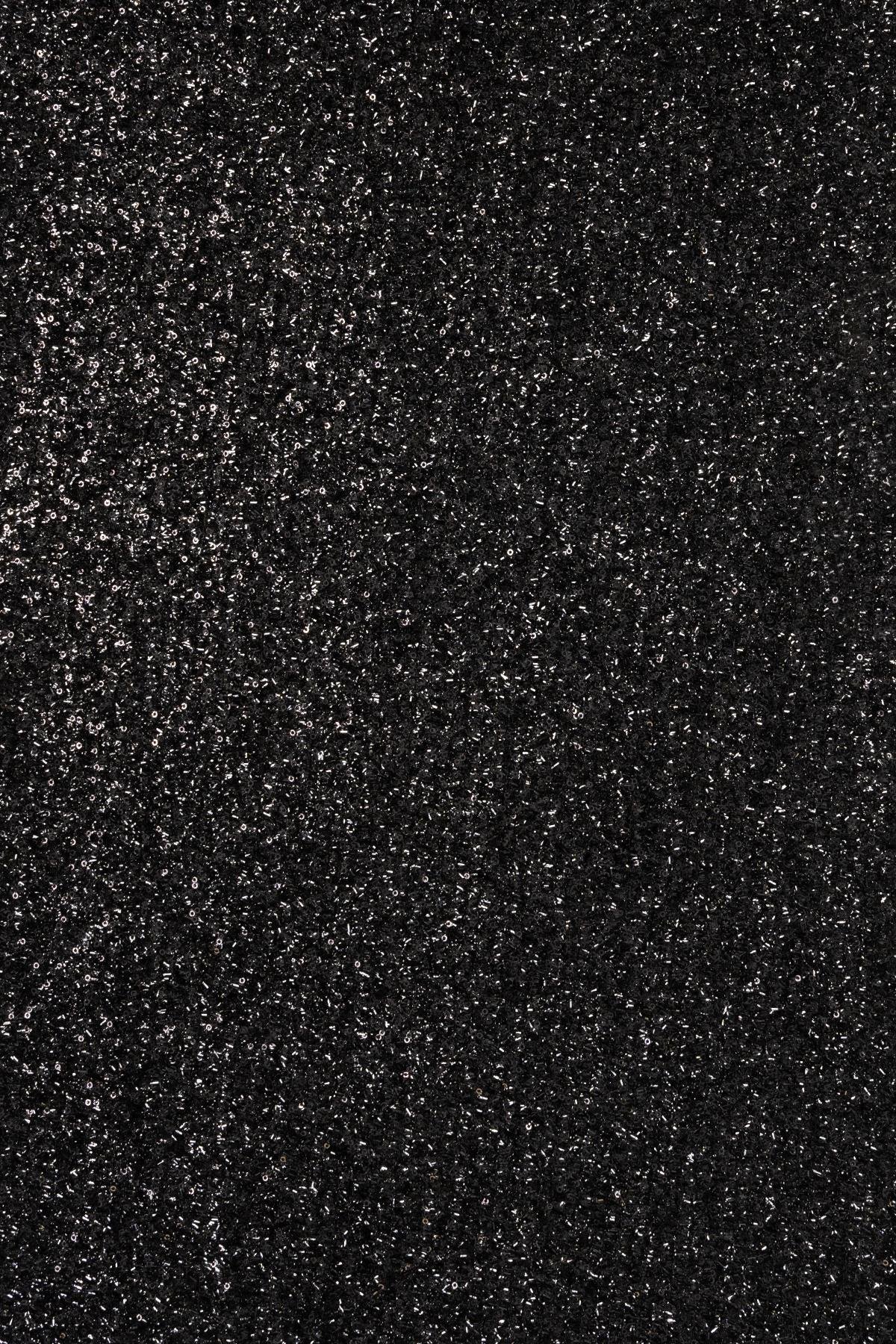 2 mm Payetli Siyah Kumaş - Kumaş Deposu