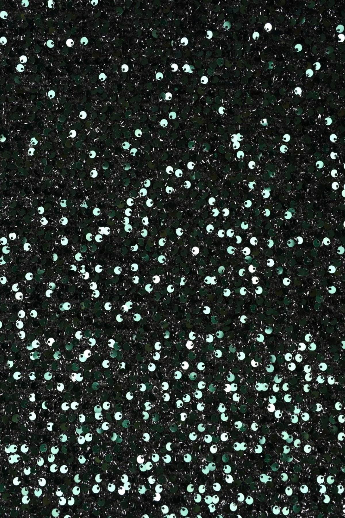 ANALI KIZLI KÜÇÜK DESEN C#3 ZÜMRÜT/SİYAH - Kumaş Deposu