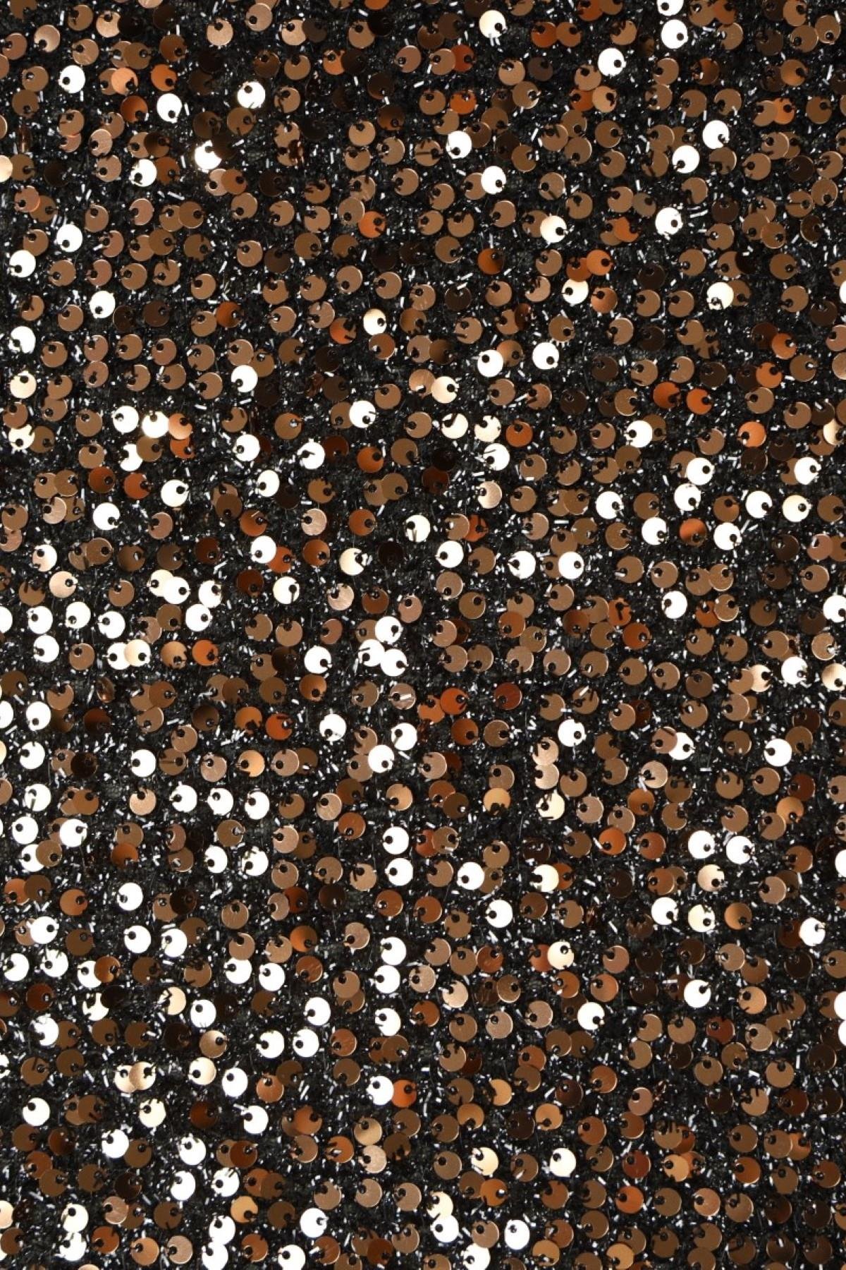 ANALI KIZLI KÜÇÜK DESEN C#4 GOLD/SİYAH - Kumaş Deposu