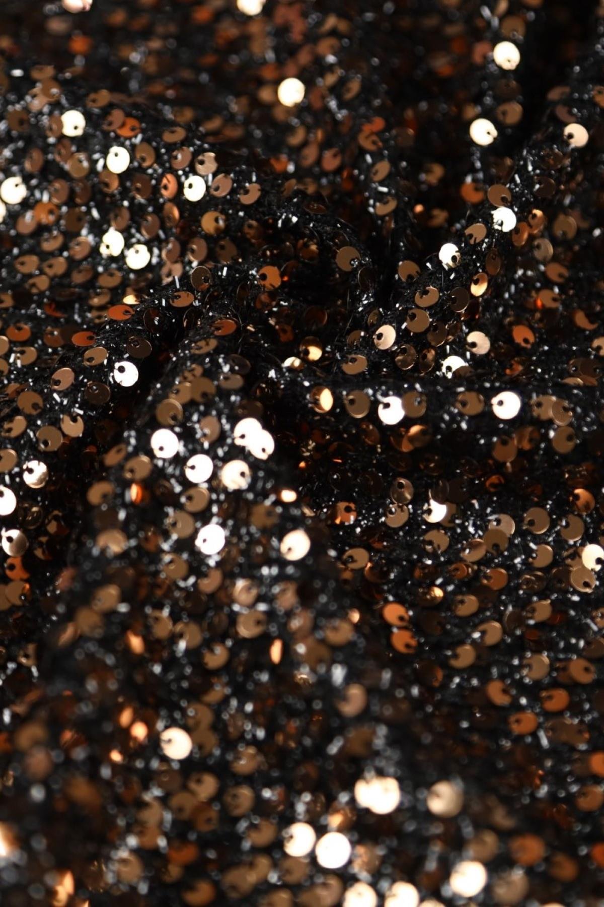 ANALI KIZLI KÜÇÜK DESEN C#4 GOLD/SİYAH - Kumaş Deposu