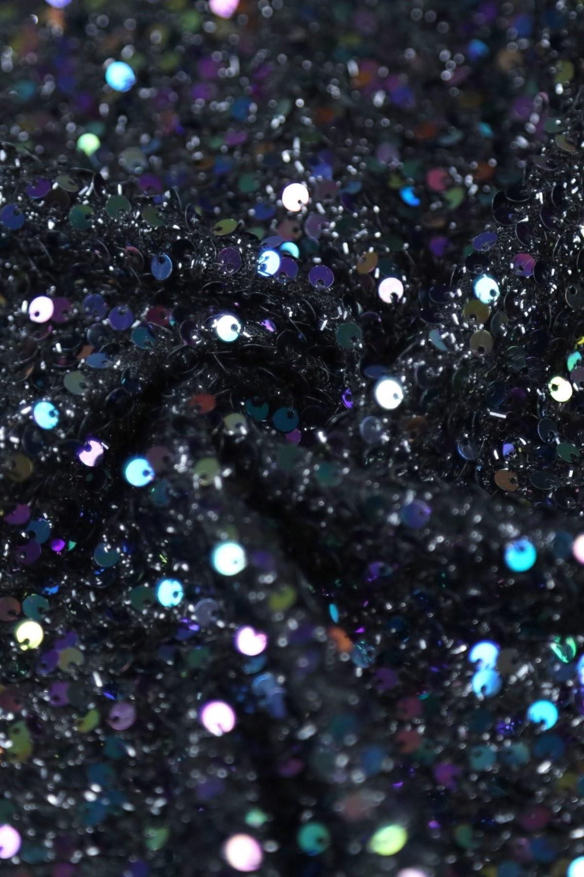 ANALI KIZLI KÜÇÜK DESEN RAINBOW C#2 RAINBOW/SİYAH - Kumaş Deposu