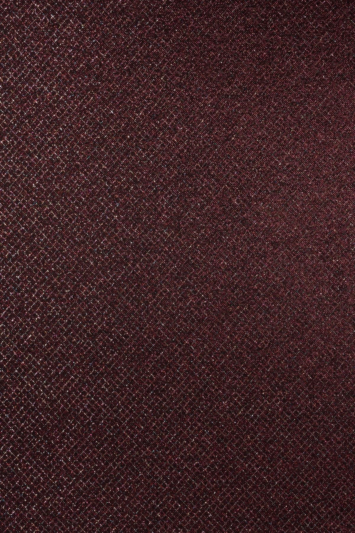 Brayt Baklava Desenli Simli Bordo Örme Kumaş - Kumaş Deposu