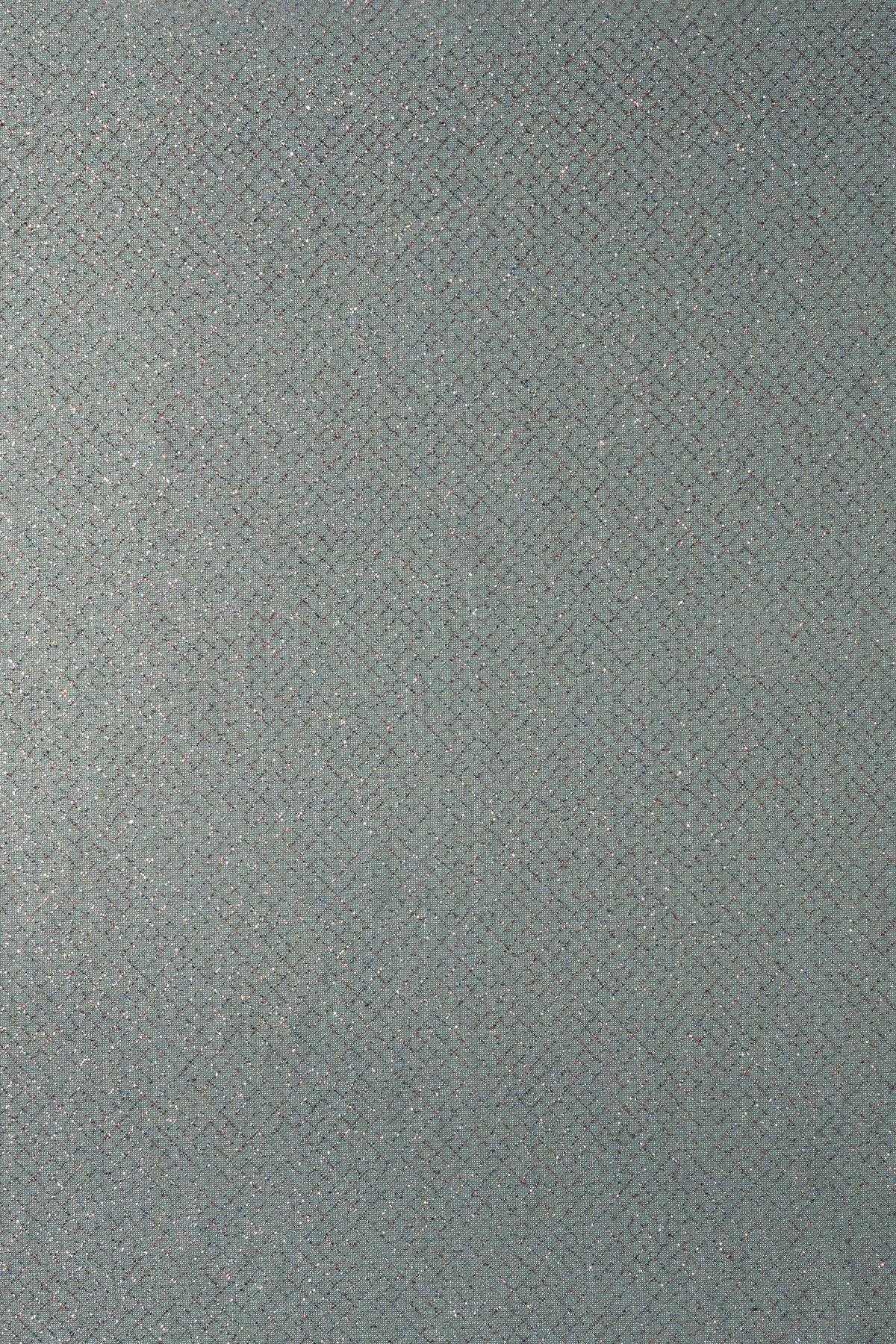 Brayt Baklava Desenli Simli Mint Yeşili Örme Kumaş - Kumaş Deposu