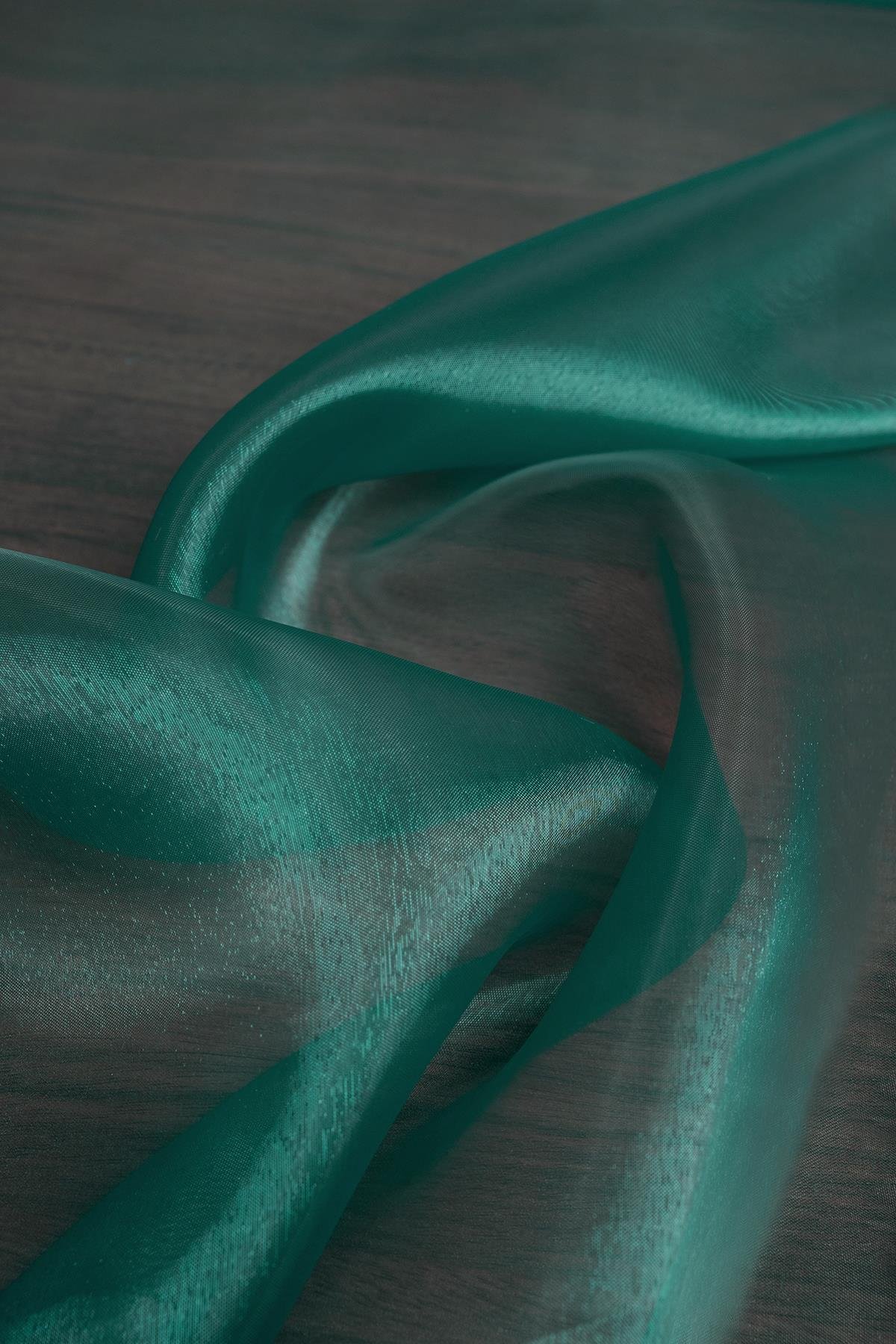 Cam Organze Petrol Rengi Kumaş - Kumaş Deposu