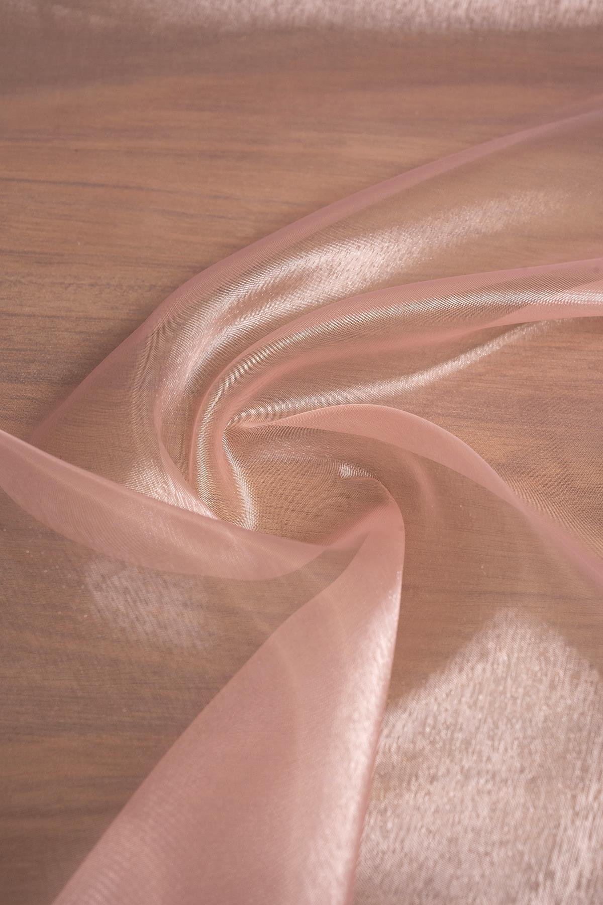 Cam Organze Yavruağzı Rengi Kumaş - Kumaş Deposu