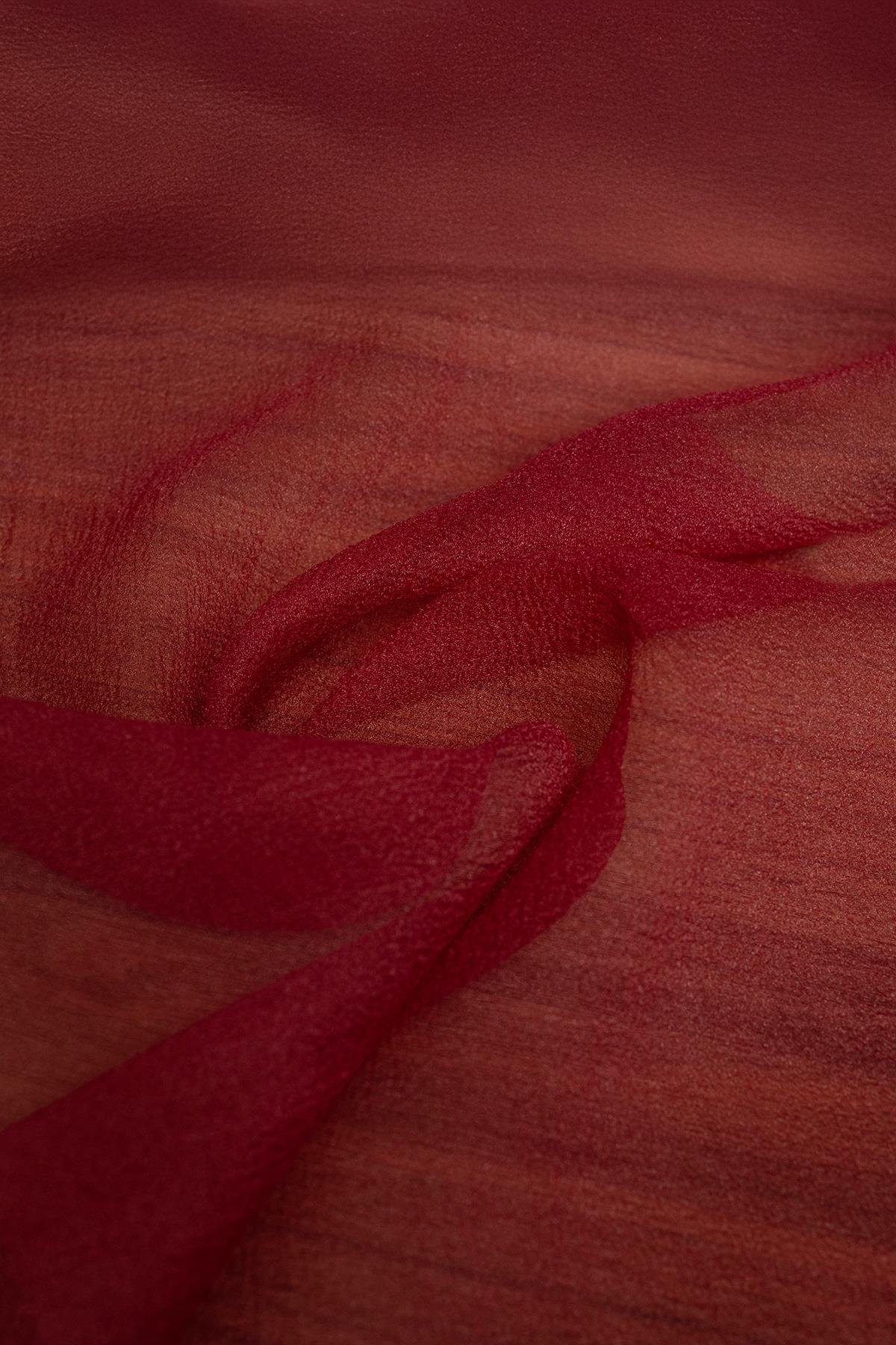 Dalya Organze Bordo Rengi Kumaş - Kumaş Deposu