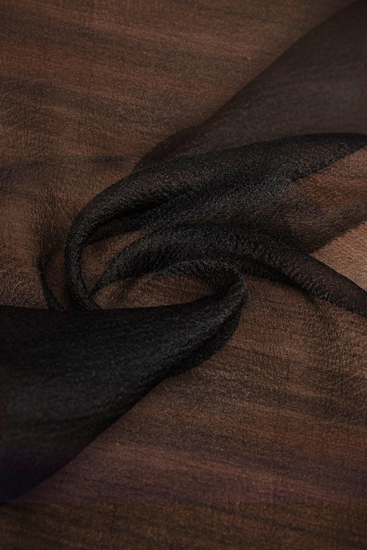 Dalya Organze Siyah Rengi Kumaş - Kumaş Deposu