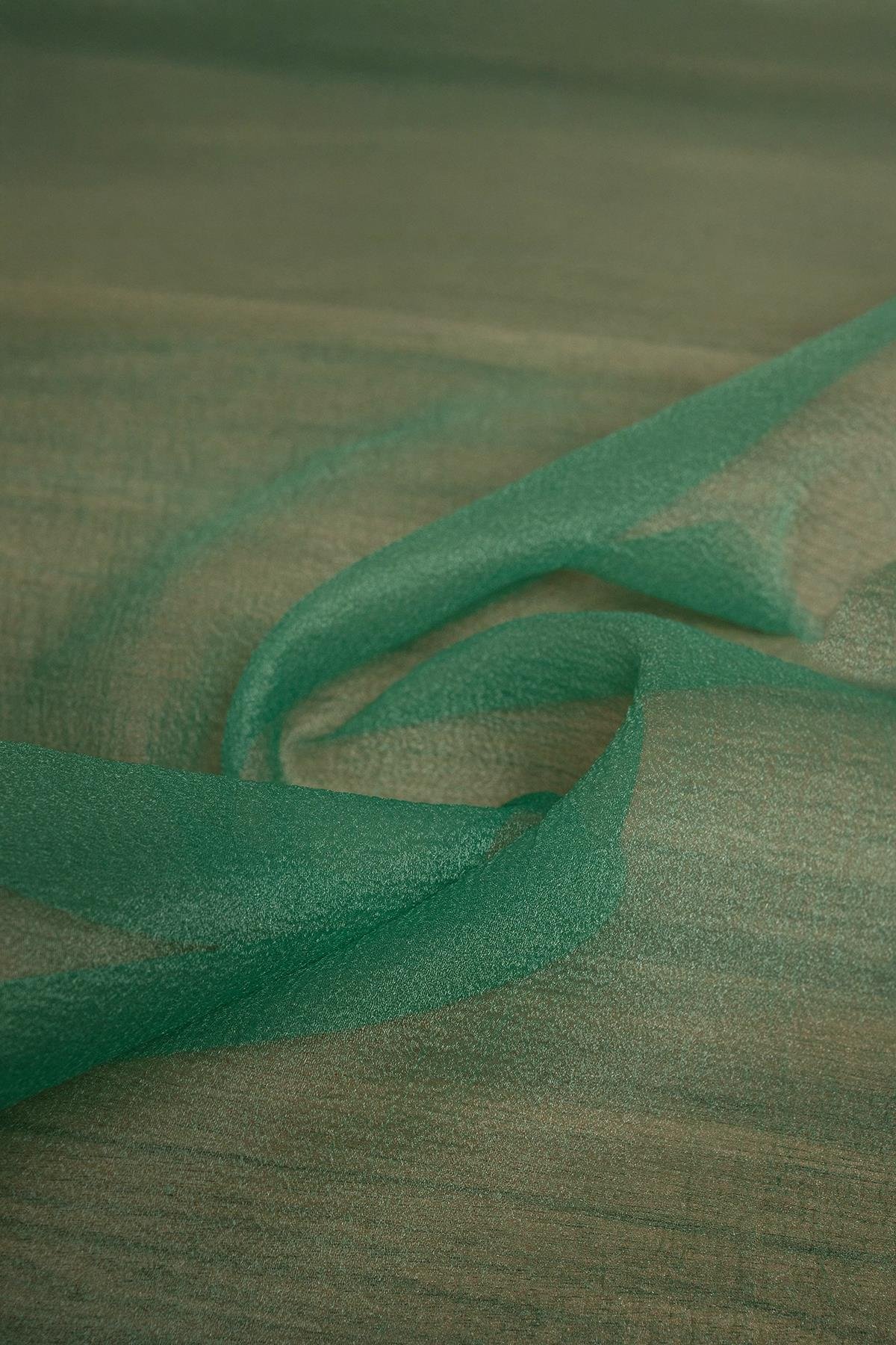 Dalya Organze Yeşil Rengi Kumaş - Kumaş Deposu