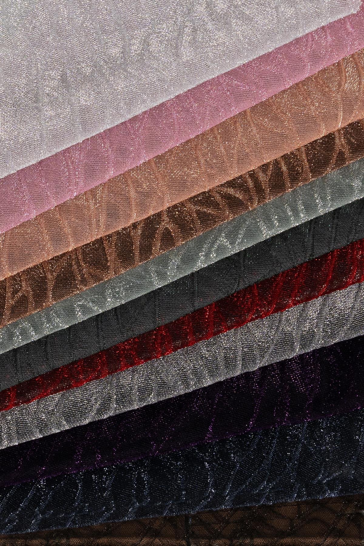 Desenli Moonlight Gold Abiye Örme Kumaş - Kumaş Deposu