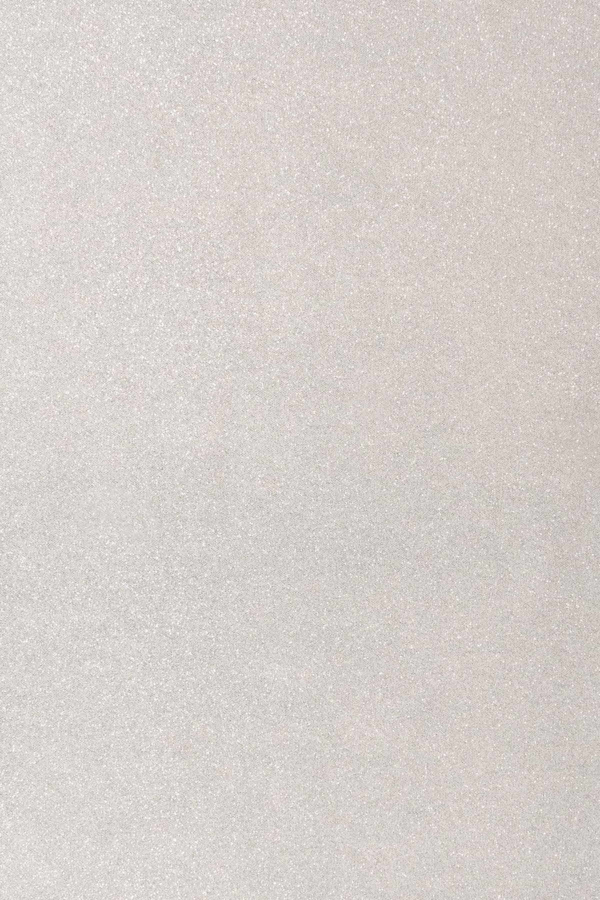 Elmas Ekru Rengi Simli Örme Abiye Kumaş - Kumaş Deposu