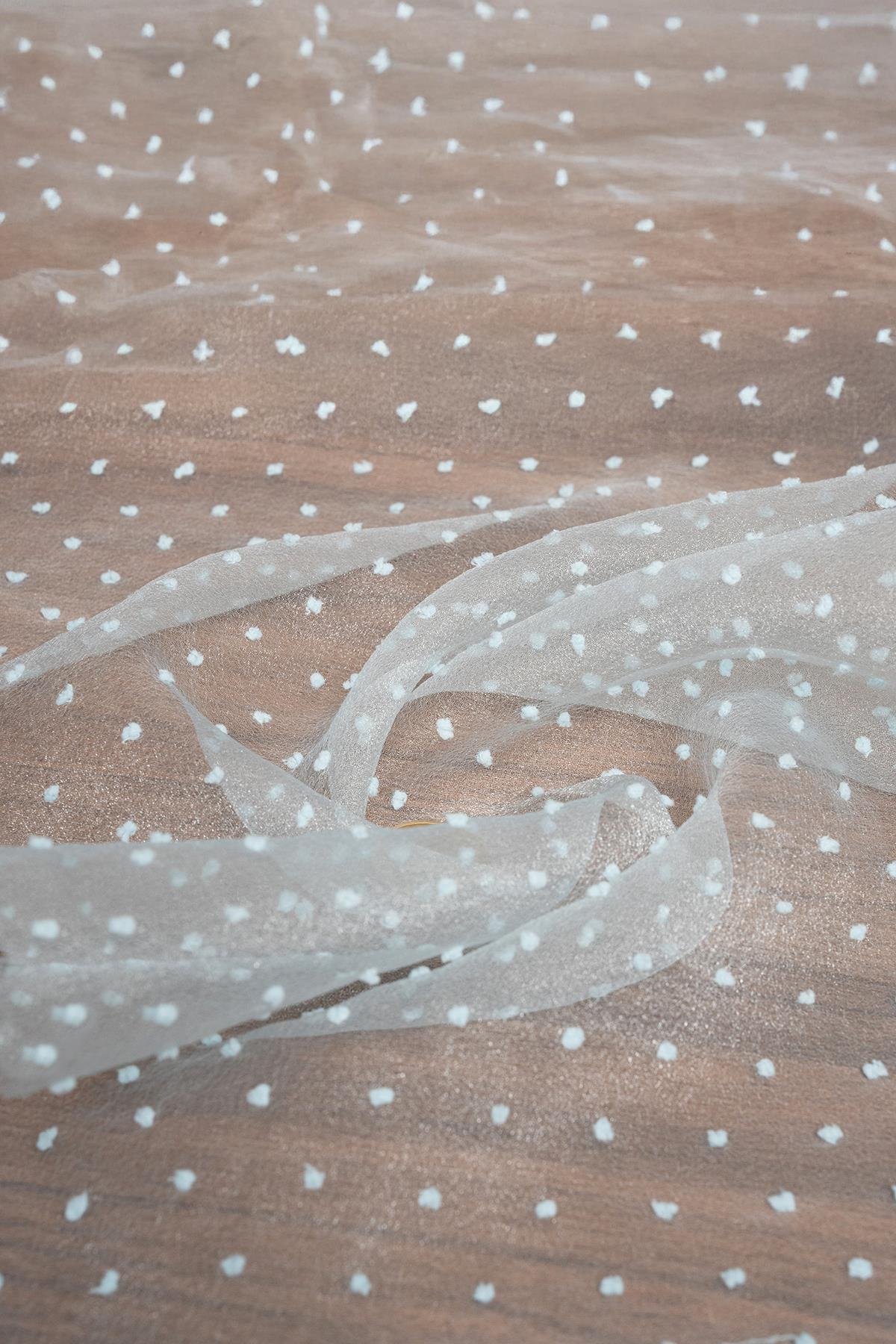 FLOK DALYA ORGANZE C#2 AÇIK MAVİ - Kumaş Deposu