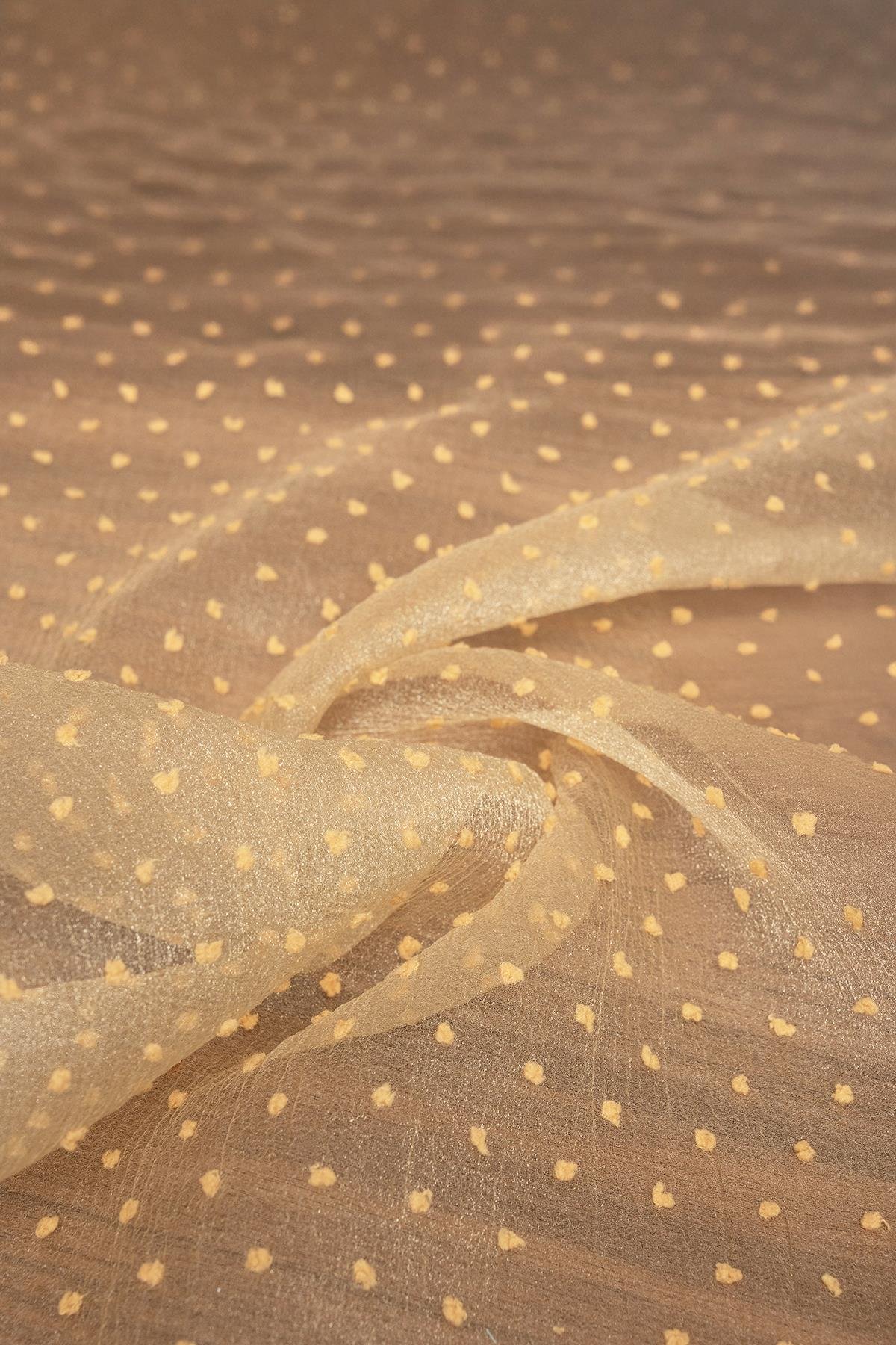 FLOK DALYA ORGANZE C#12 SARI - Kumaş Deposu