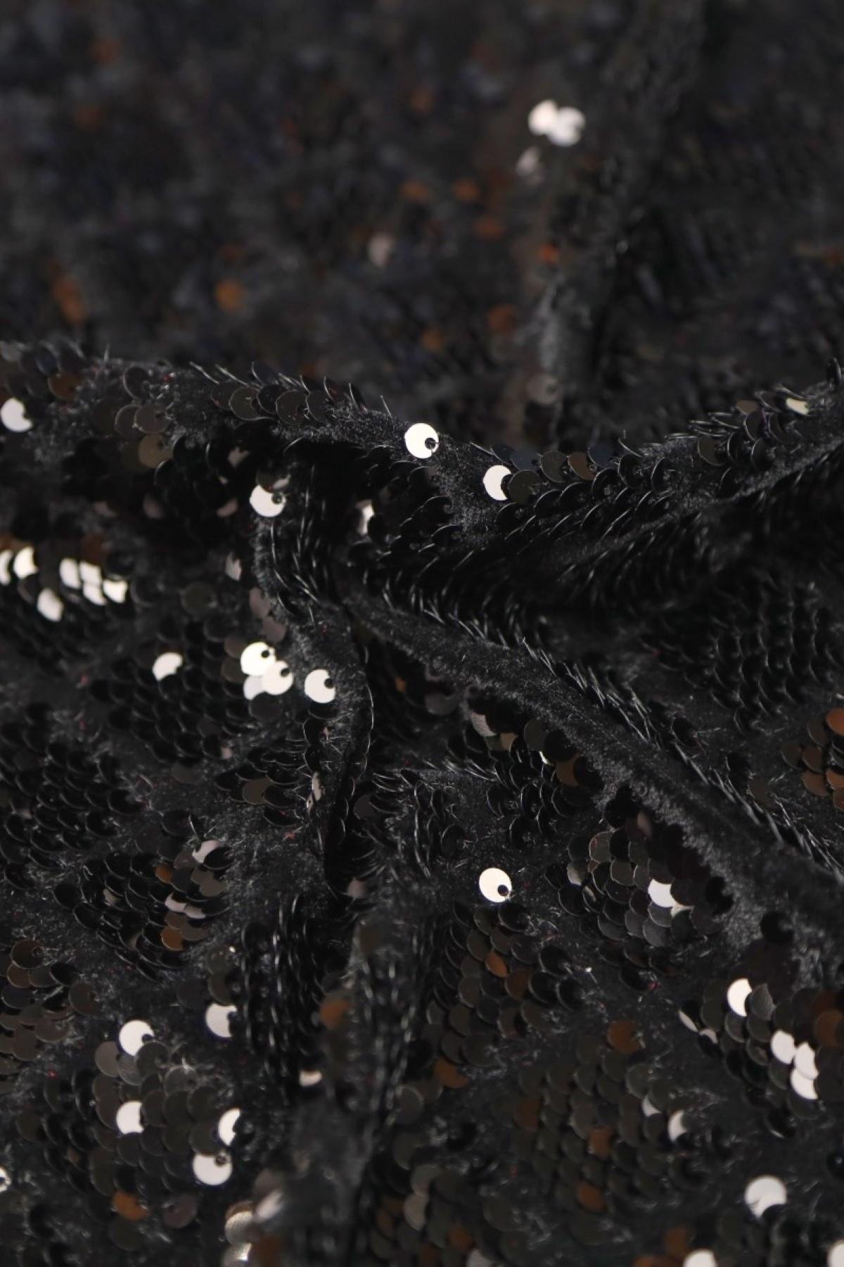 KADİFE BAKLAVA DESEN C#1 SİYAH/SİYAH - Kumaş Deposu