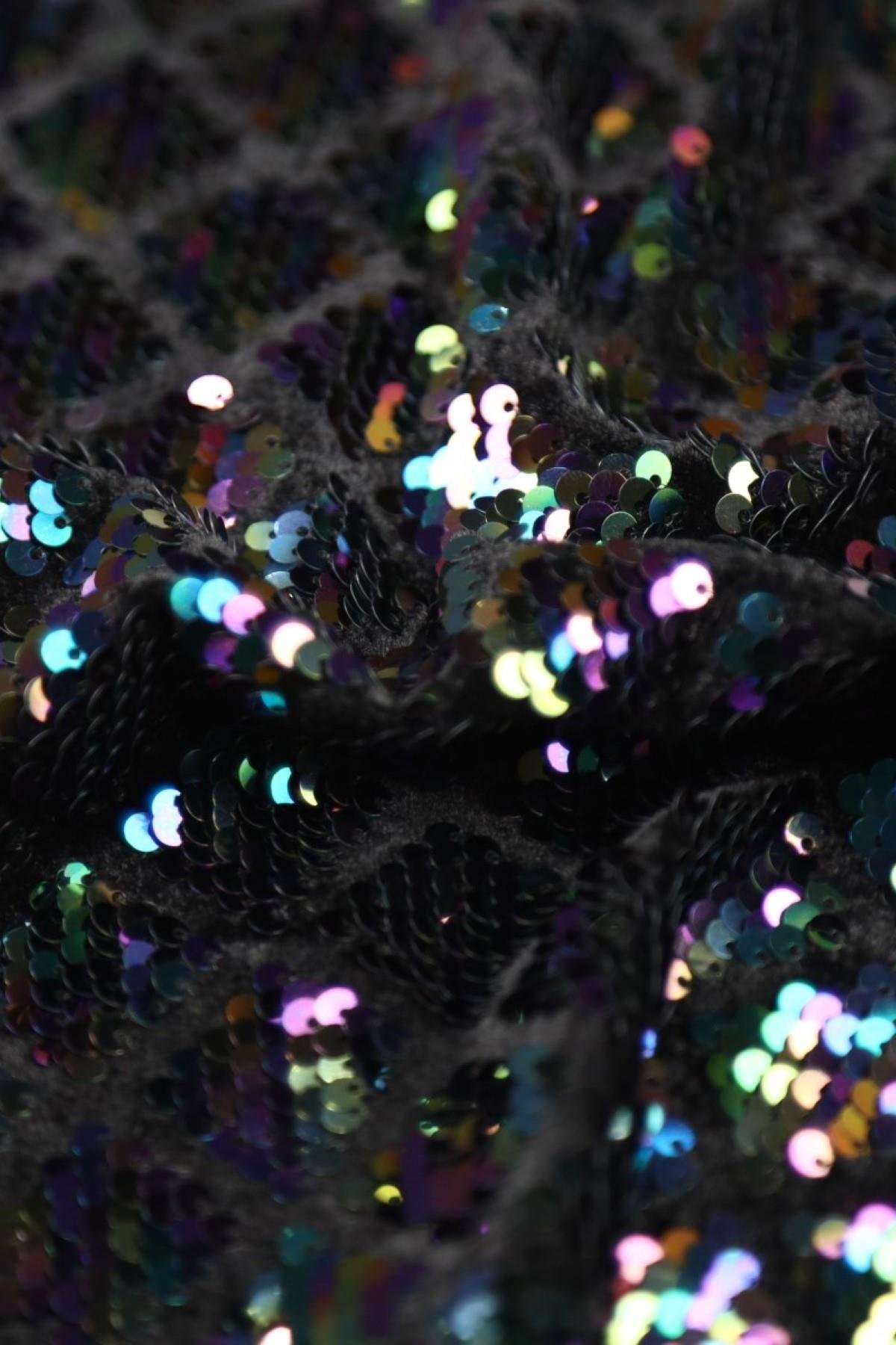 KADİFE BAKLAVA DESEN C#4 HOLOGRAM/SİYAH - Kumaş Deposu