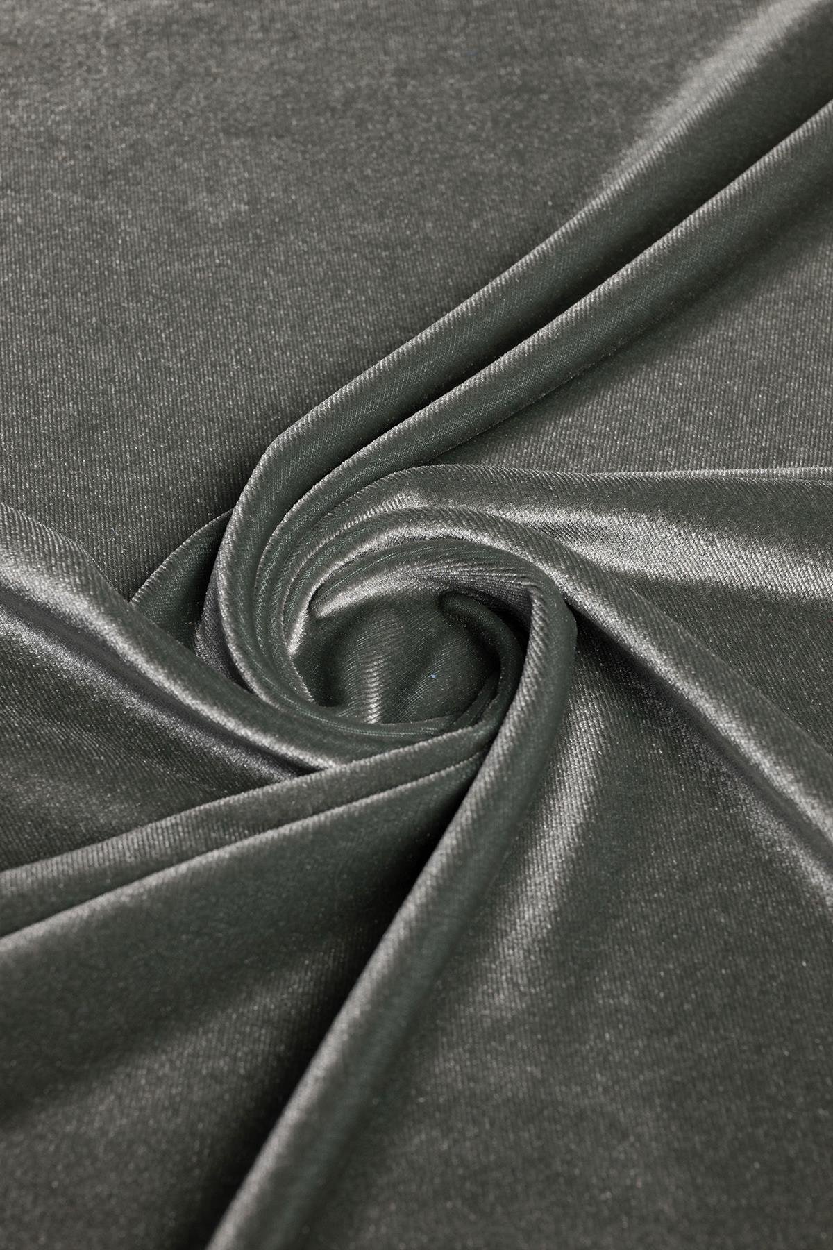 Kadife Gri Rengi Örme Kumaş - Kumaş Deposu