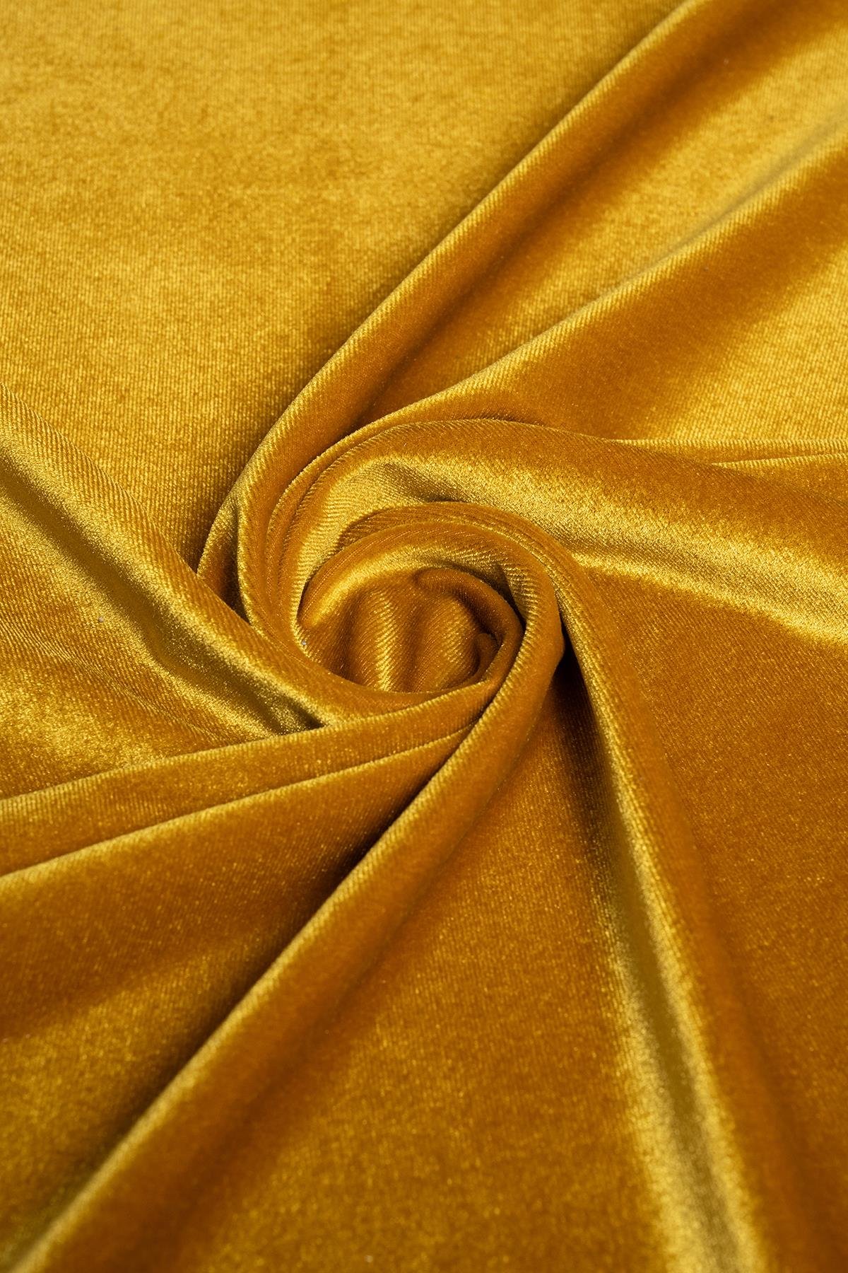 Kadife Hardal Rengi Örme Kumaş - Kumaş Deposu