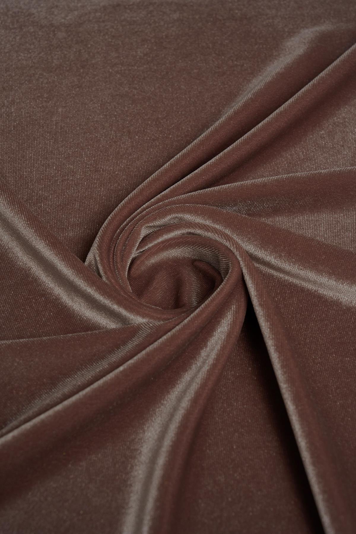 Kadife Koyu Pudra Rengi Örme Kumaş - Kumaş Deposu