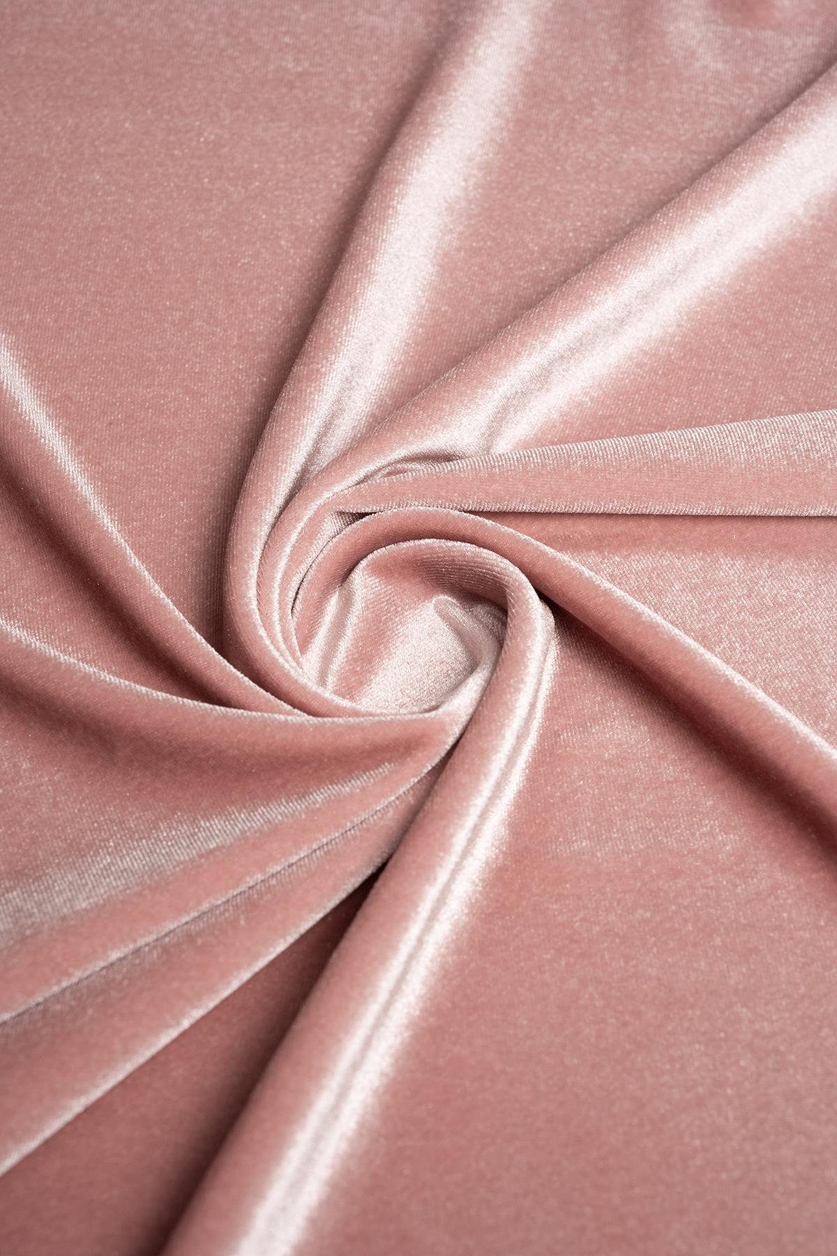 Kadife Pudra Rengi Örme Kumaş - Kumaş Deposu