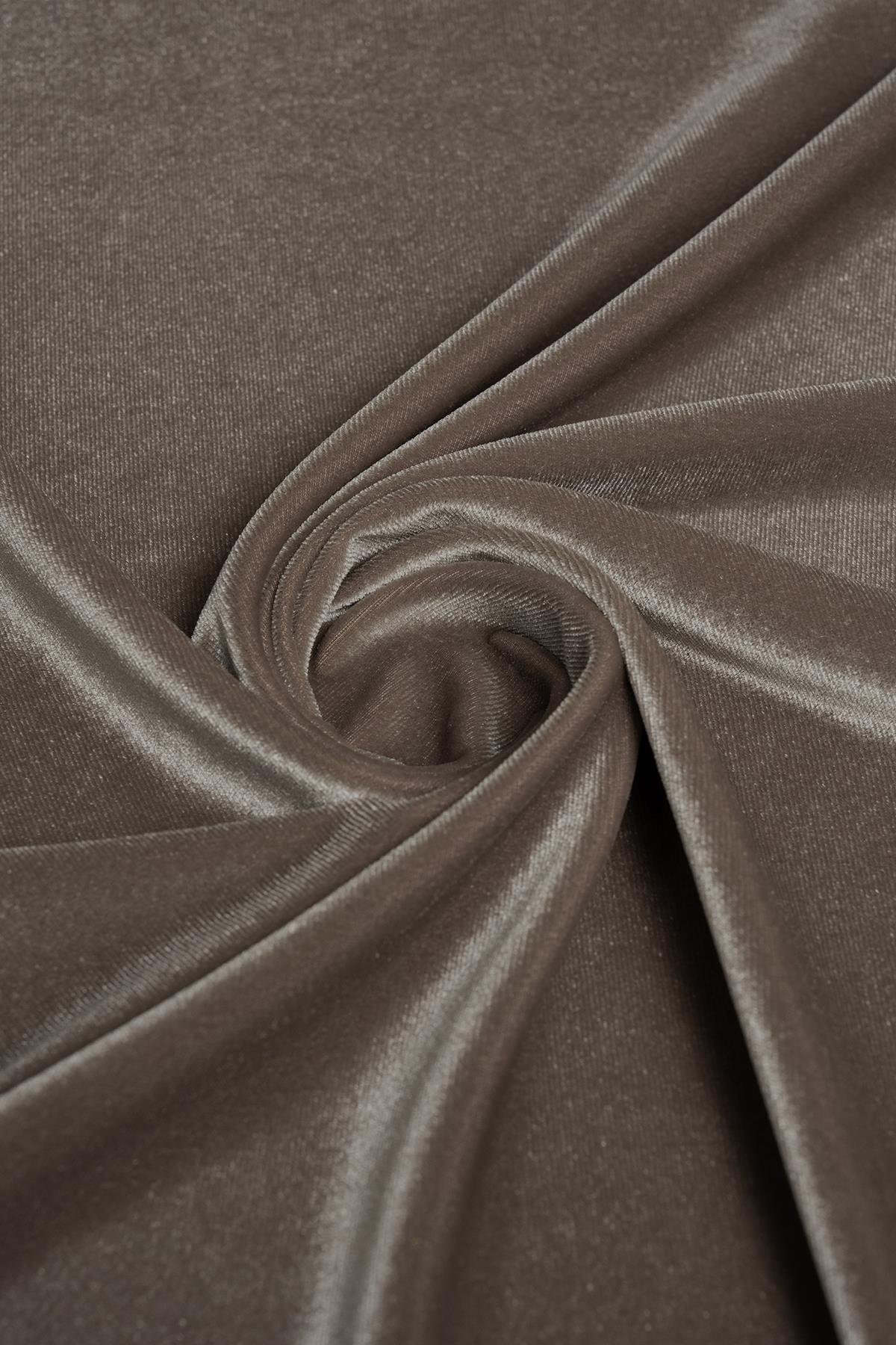 Kadife Vizon Rengi Örme Kumaş - Kumaş Deposu