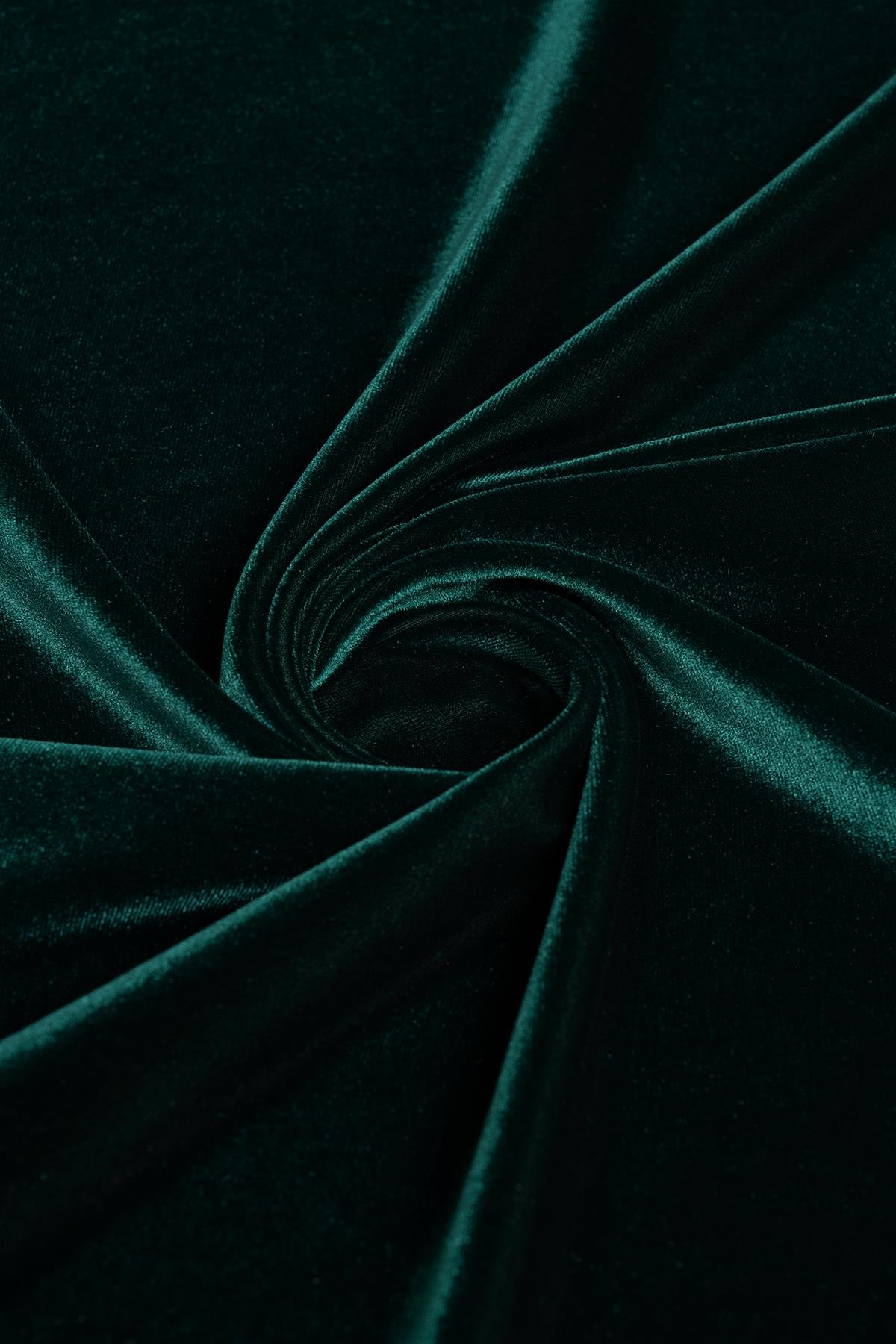 Kadife Yeşil Rengi Örme Kumaş - Kumaş Deposu