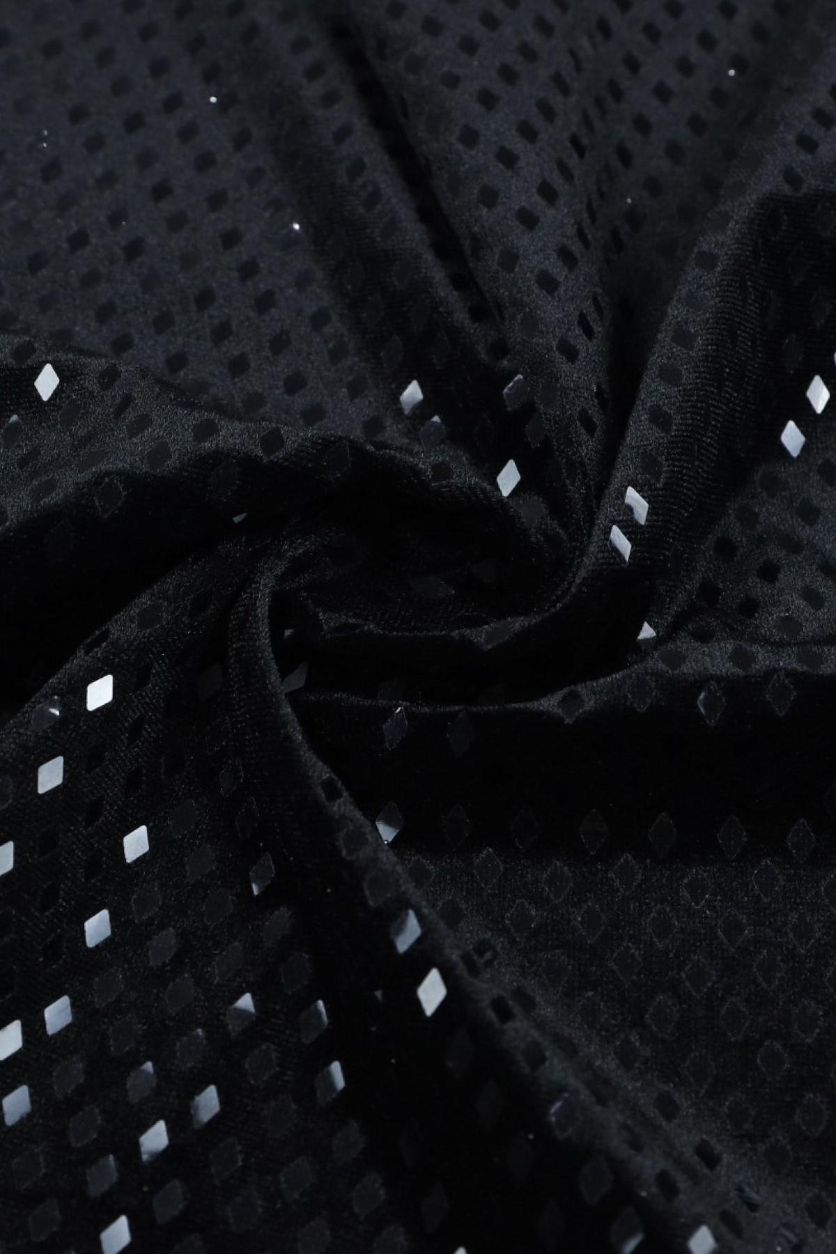 LARINA KADİFE  C#18 SİYAH/ELMAS - Kumaş Deposu