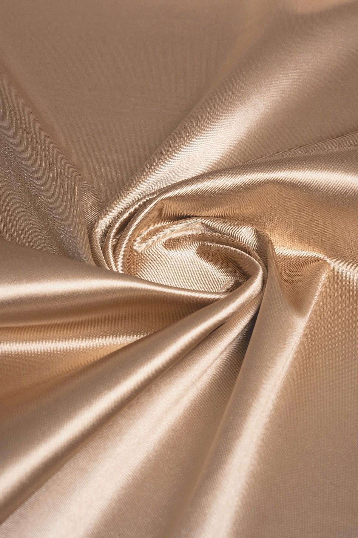 Örme Saten Bej Abiye Kumaş - Kumaş Deposu