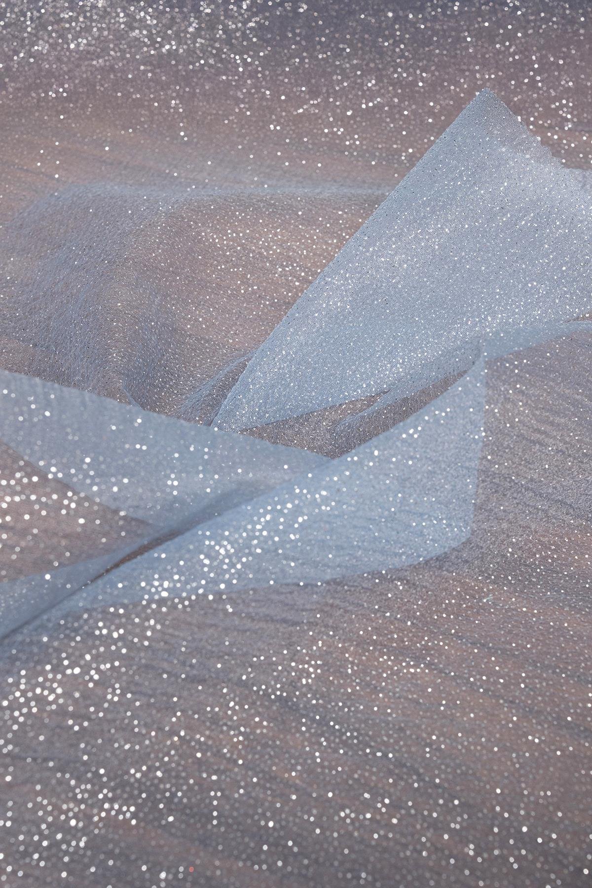 SİMLİ DALYA ORGANZE C#14 İNDİGO - Kumaş Deposu